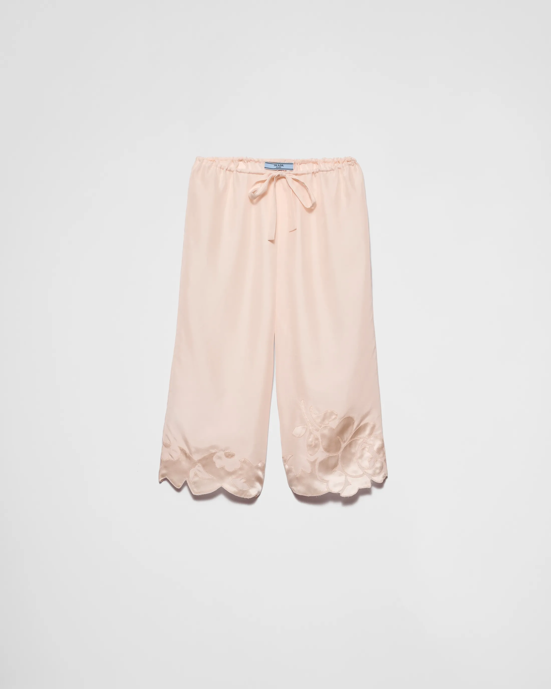 Prada Embroidered habutai silk Bermudas Petalpink Flash Sale