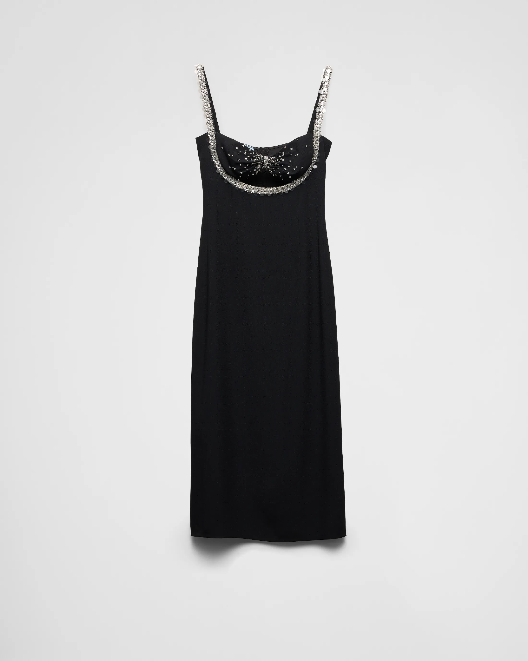 Prada Embroidered sablé dress Black Cheap