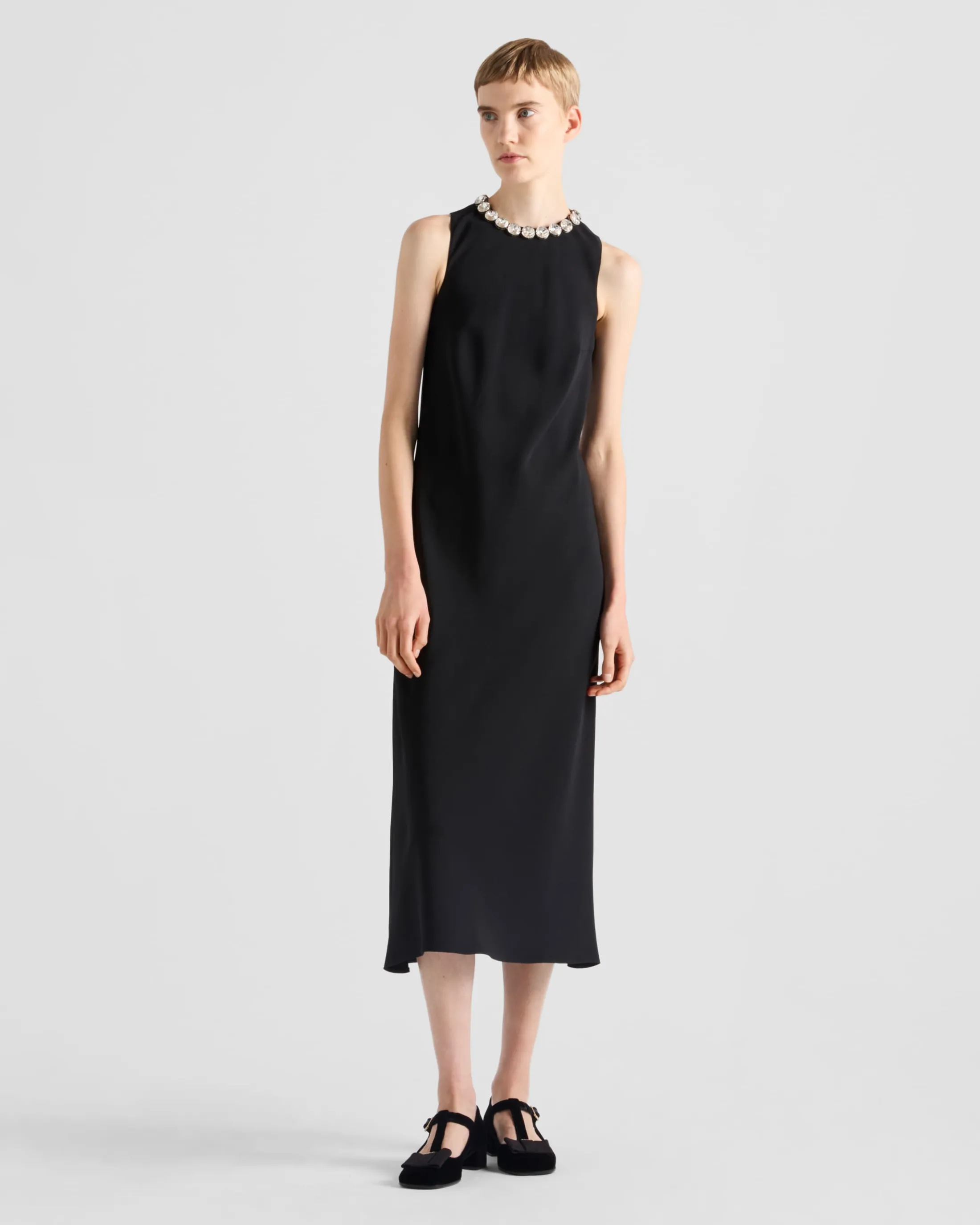 Prada Embroidered sablé dress Black Best