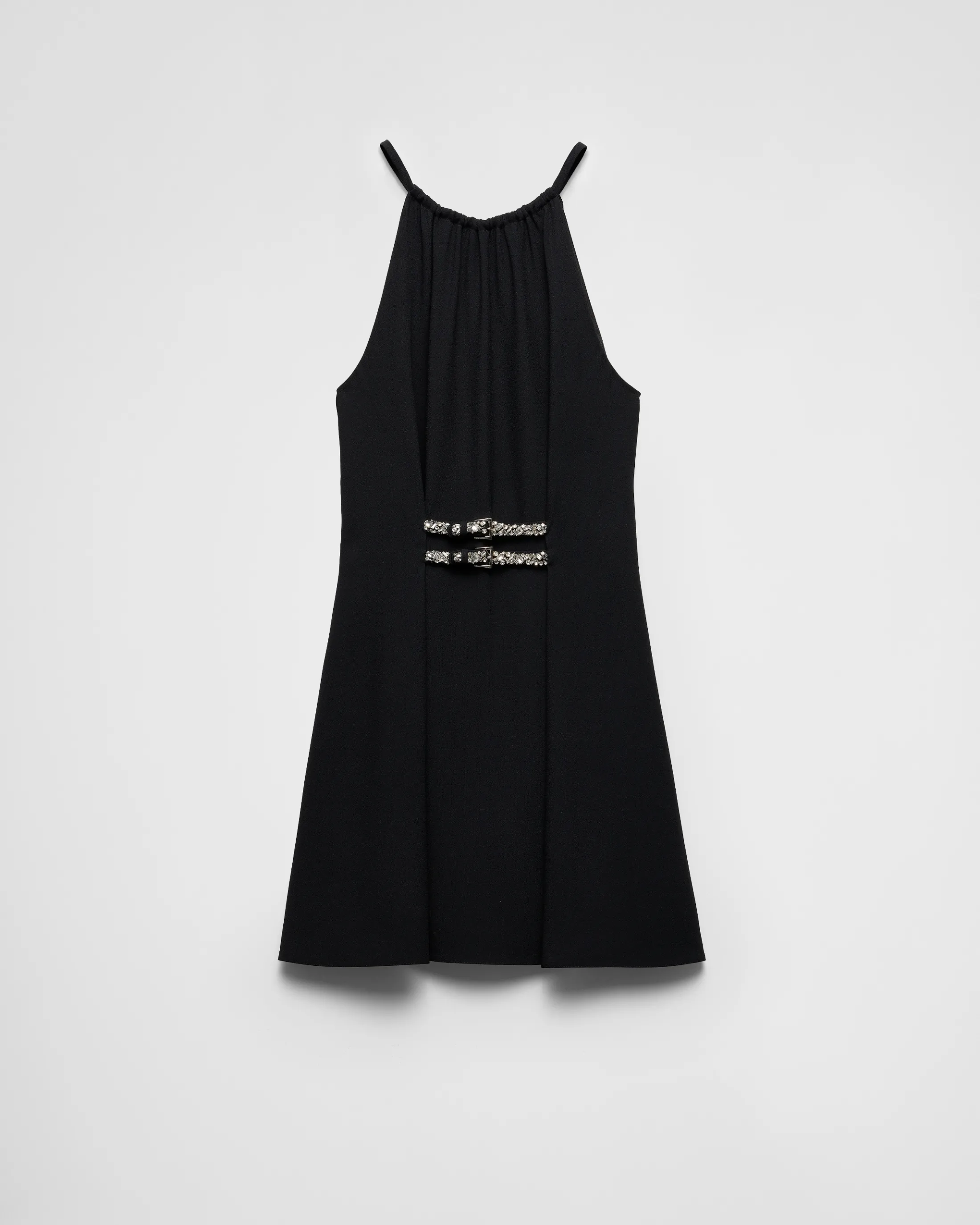 Prada Embroidered sablé mini-dress Black Flash Sale