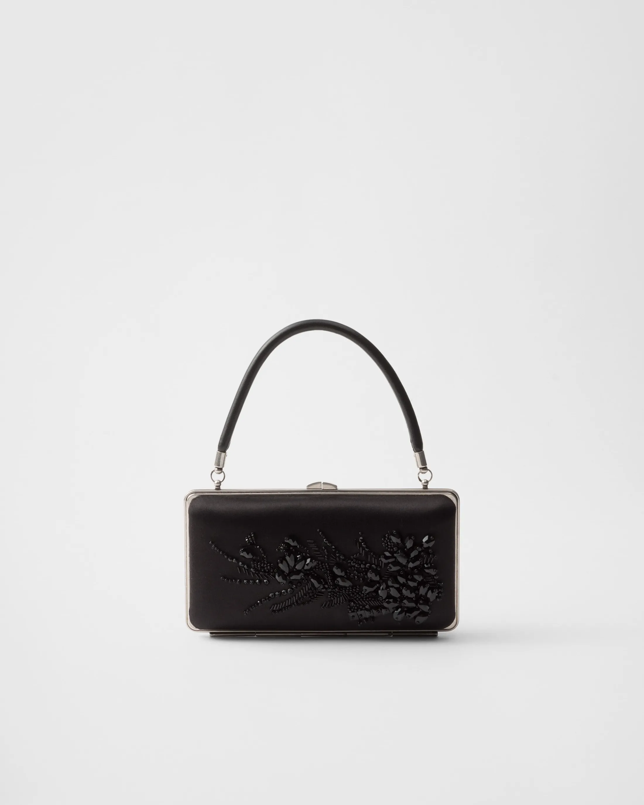 Prada Embroidered satin clutch Black Shop