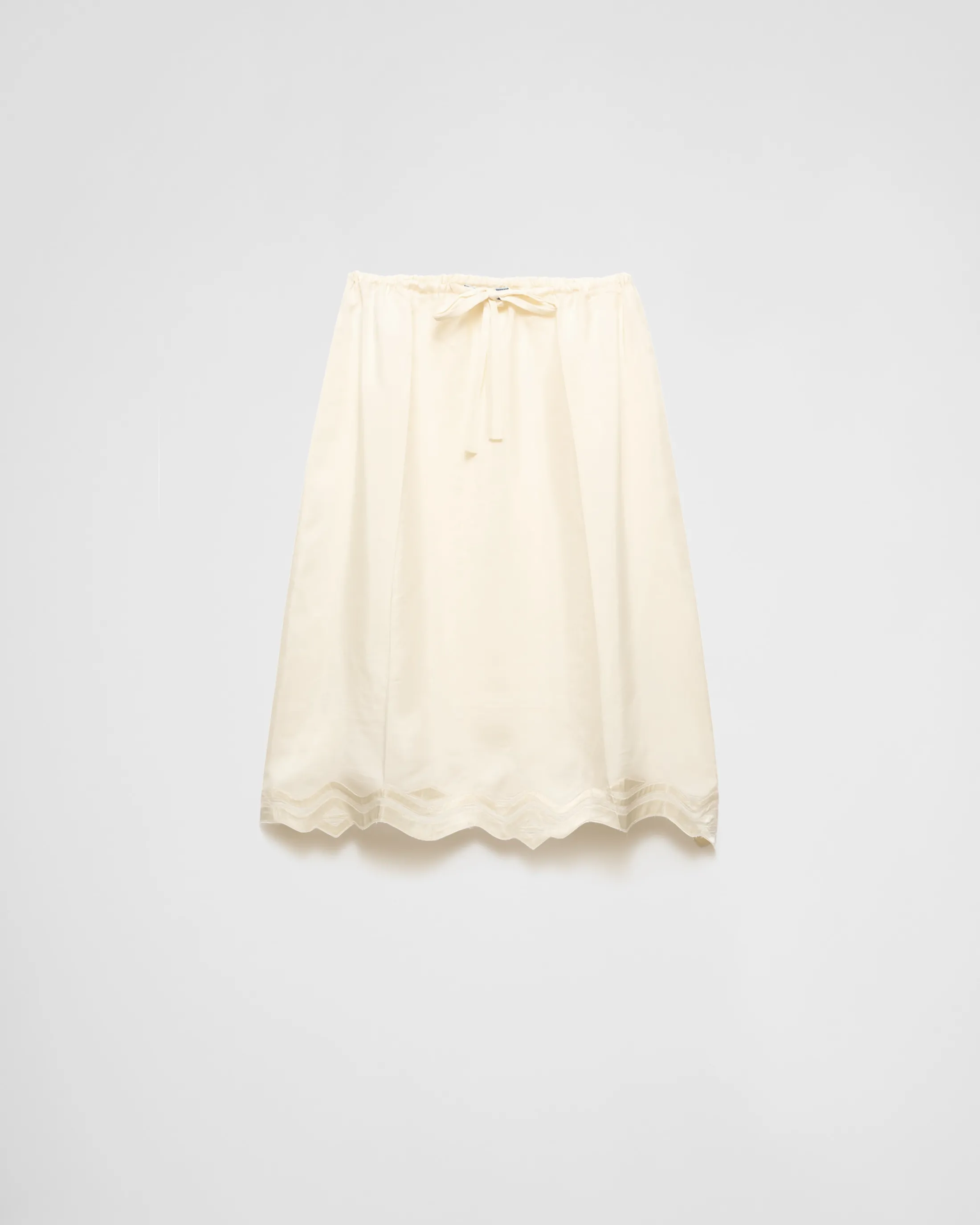 Prada Embroidered silk habutai skirt Vanilla Discount