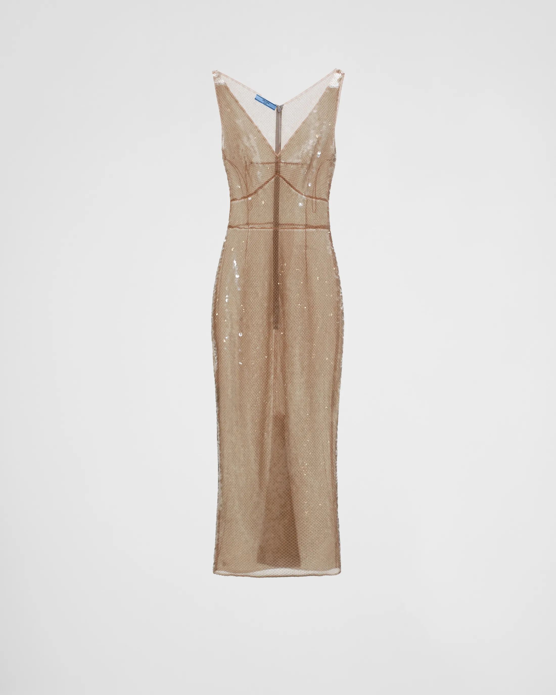 Prada Embroidered tulle dress Pearlgray Fashion