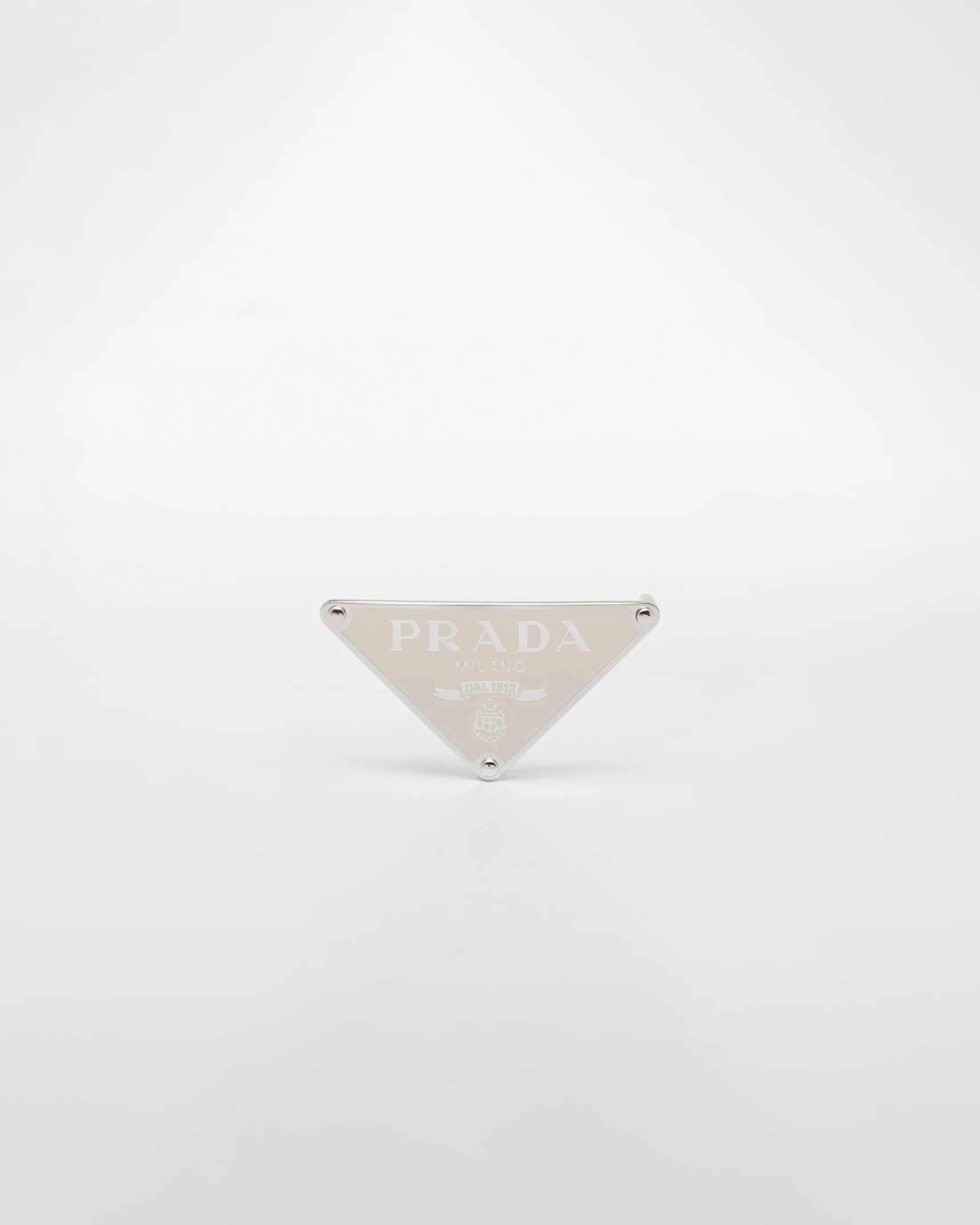 Prada Enameled metal belt buckle White Discount