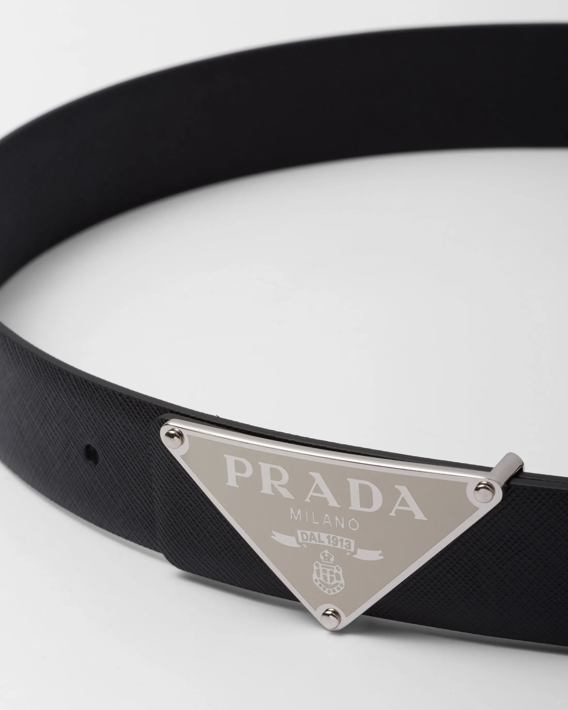 Prada Enameled metal belt buckle White Discount