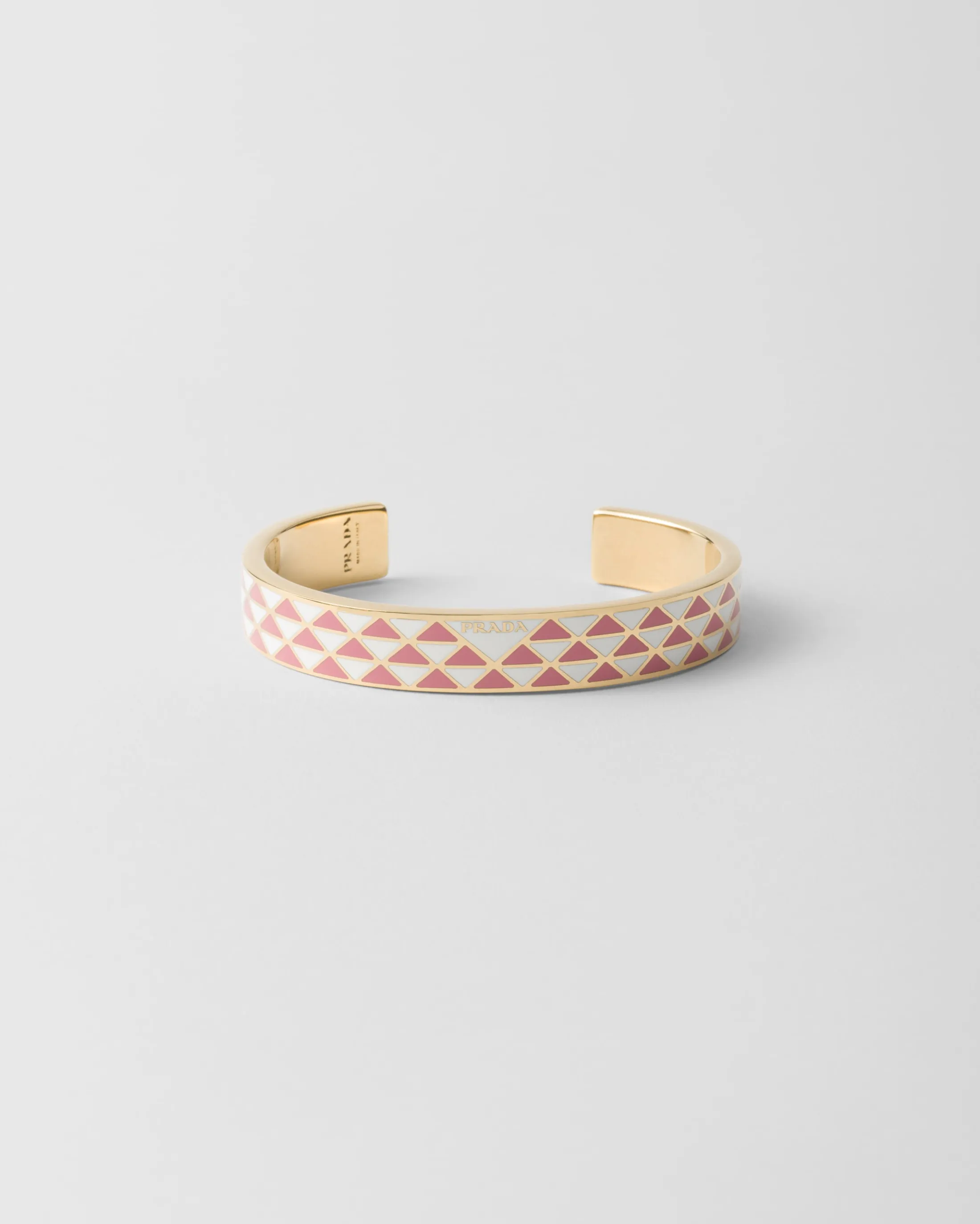 Prada Enameled metal bracelet White/petalwood Fashion