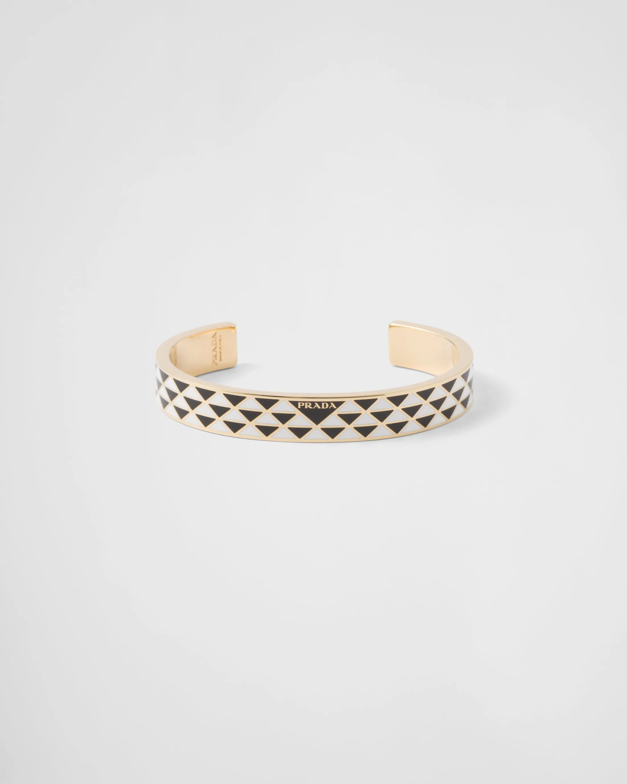 Prada Enameled metal bracelet Black/white Shop