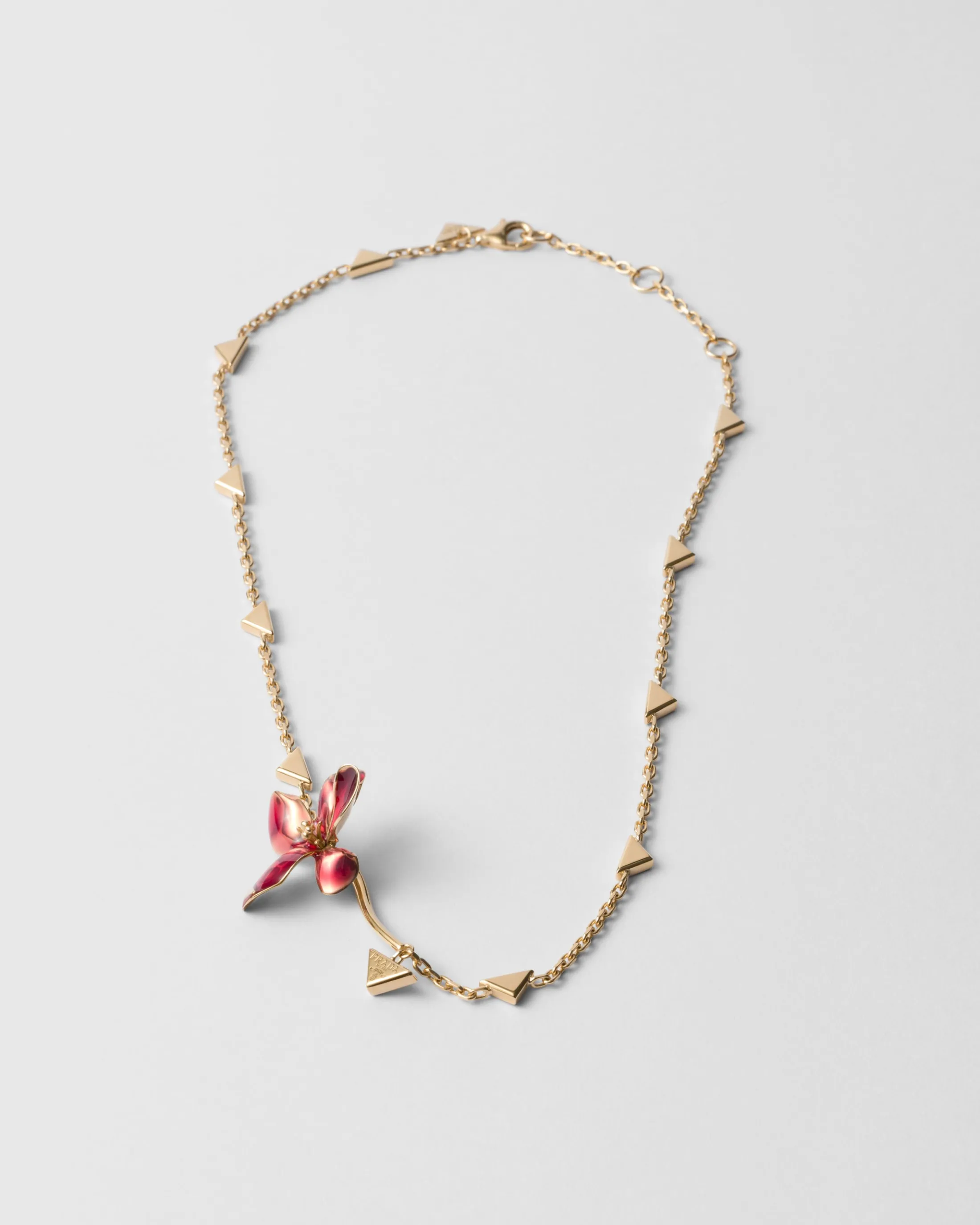 Prada Enameled metal necklace Petalpink Shop