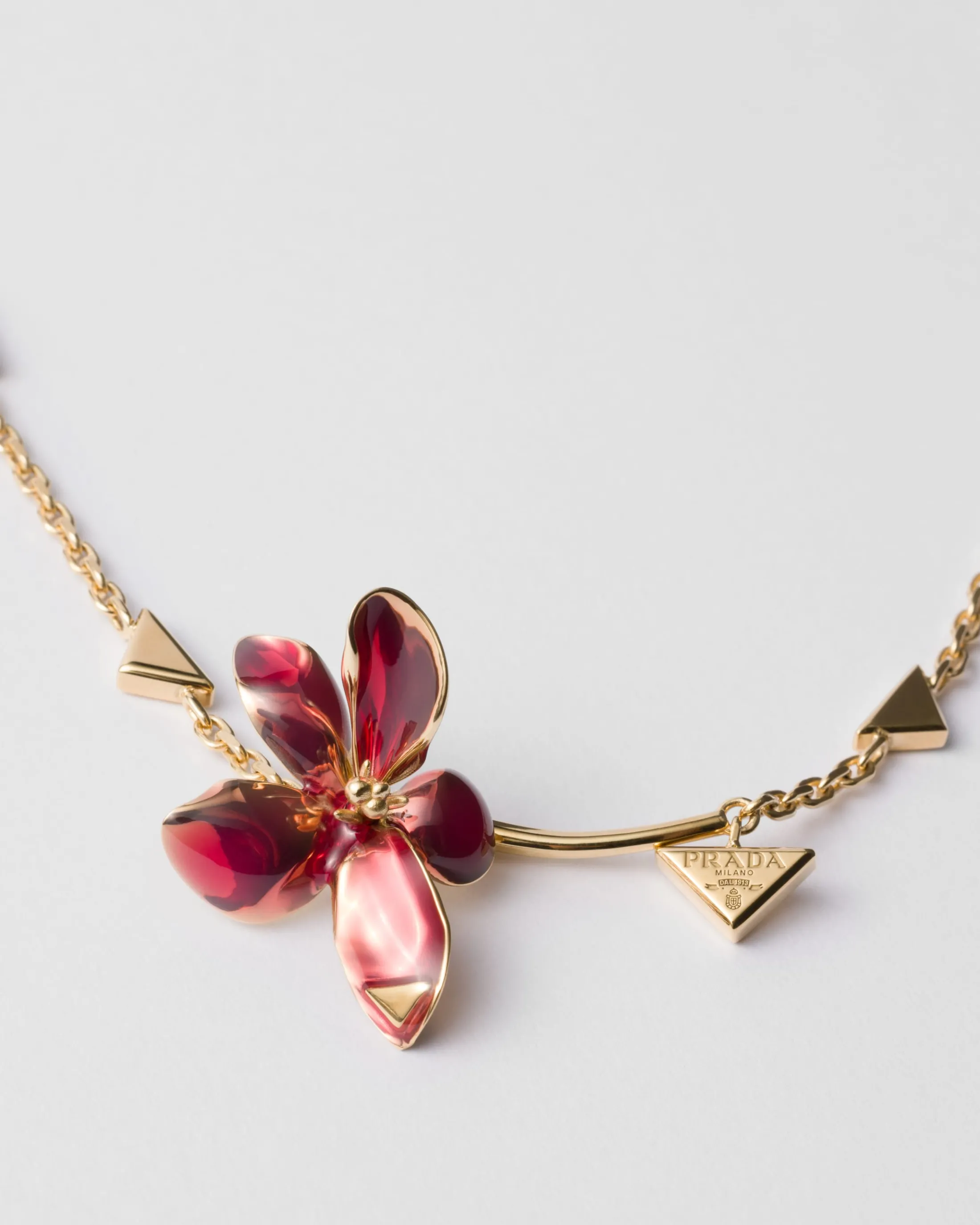 Prada Enameled metal necklace Petalpink Shop