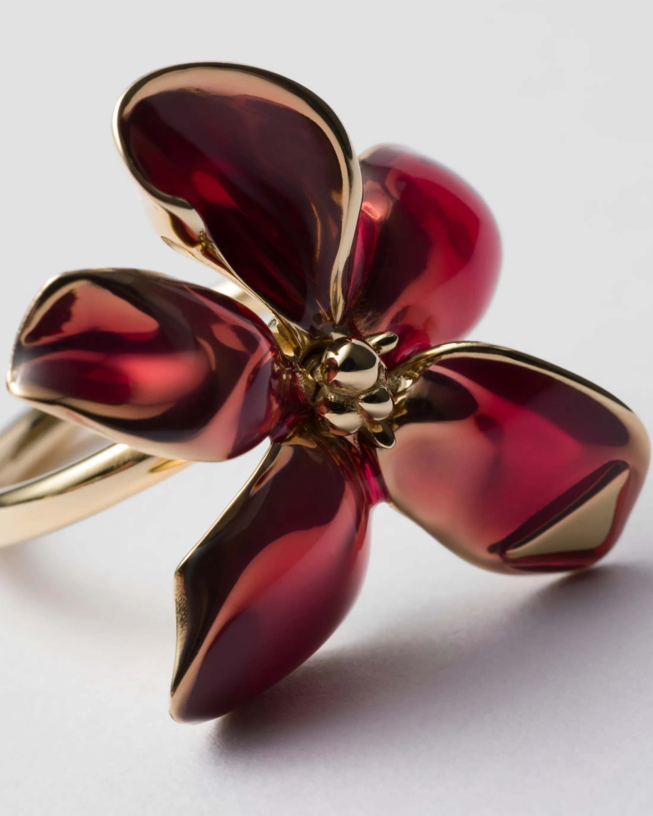 Prada Enameled metal ring Petalpink Outlet