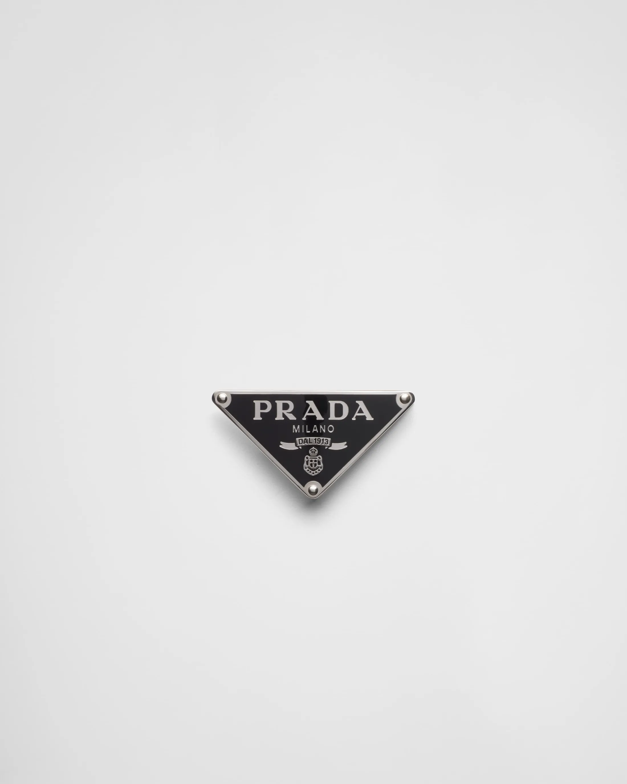 Prada Enameled-metal belt buckle Black Outlet