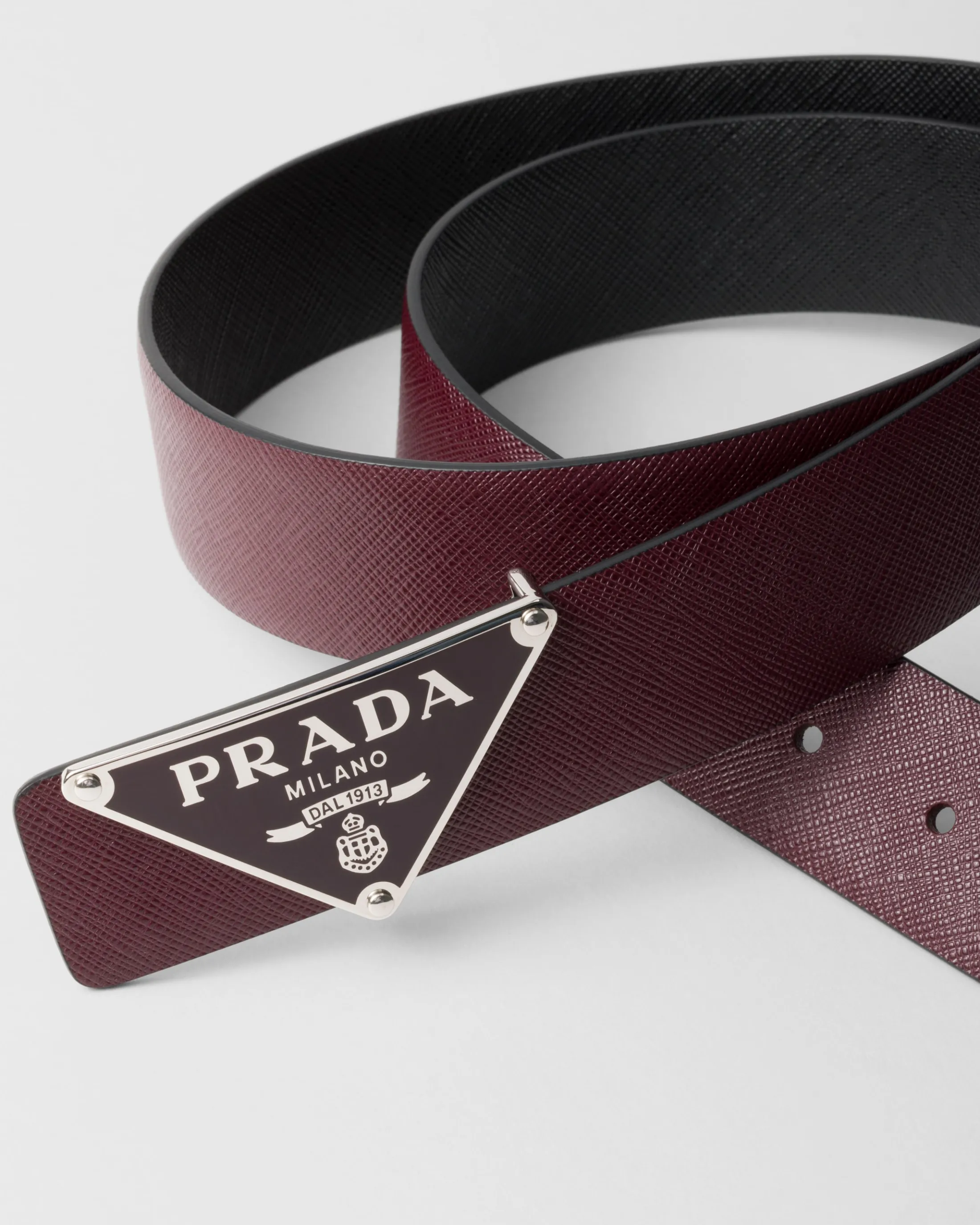 Prada Enameled-metal belt buckle Garnet Cheap