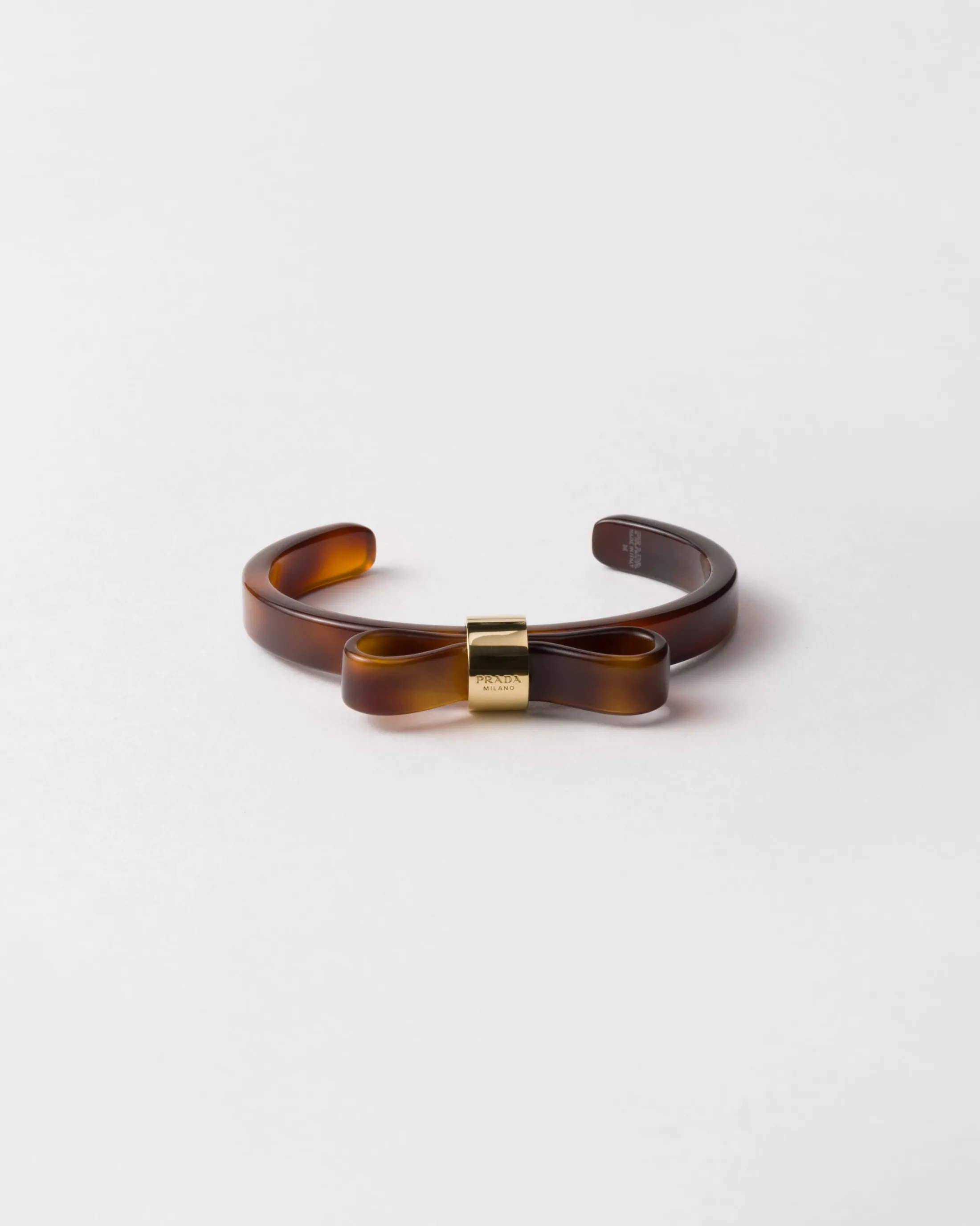 Prada Enamelled metal bracelet Honey/tortoiseshell Hot