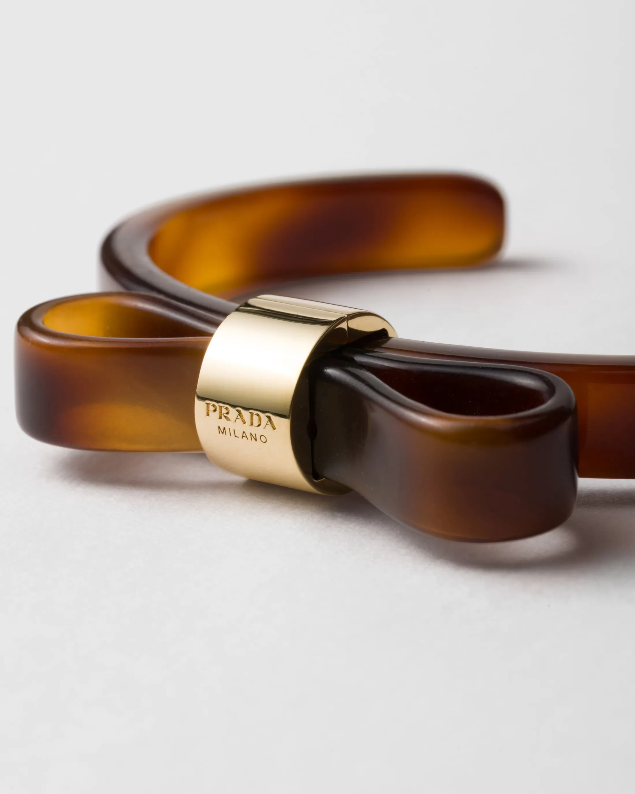 Prada Enamelled metal bracelet Honey/tortoiseshell Hot