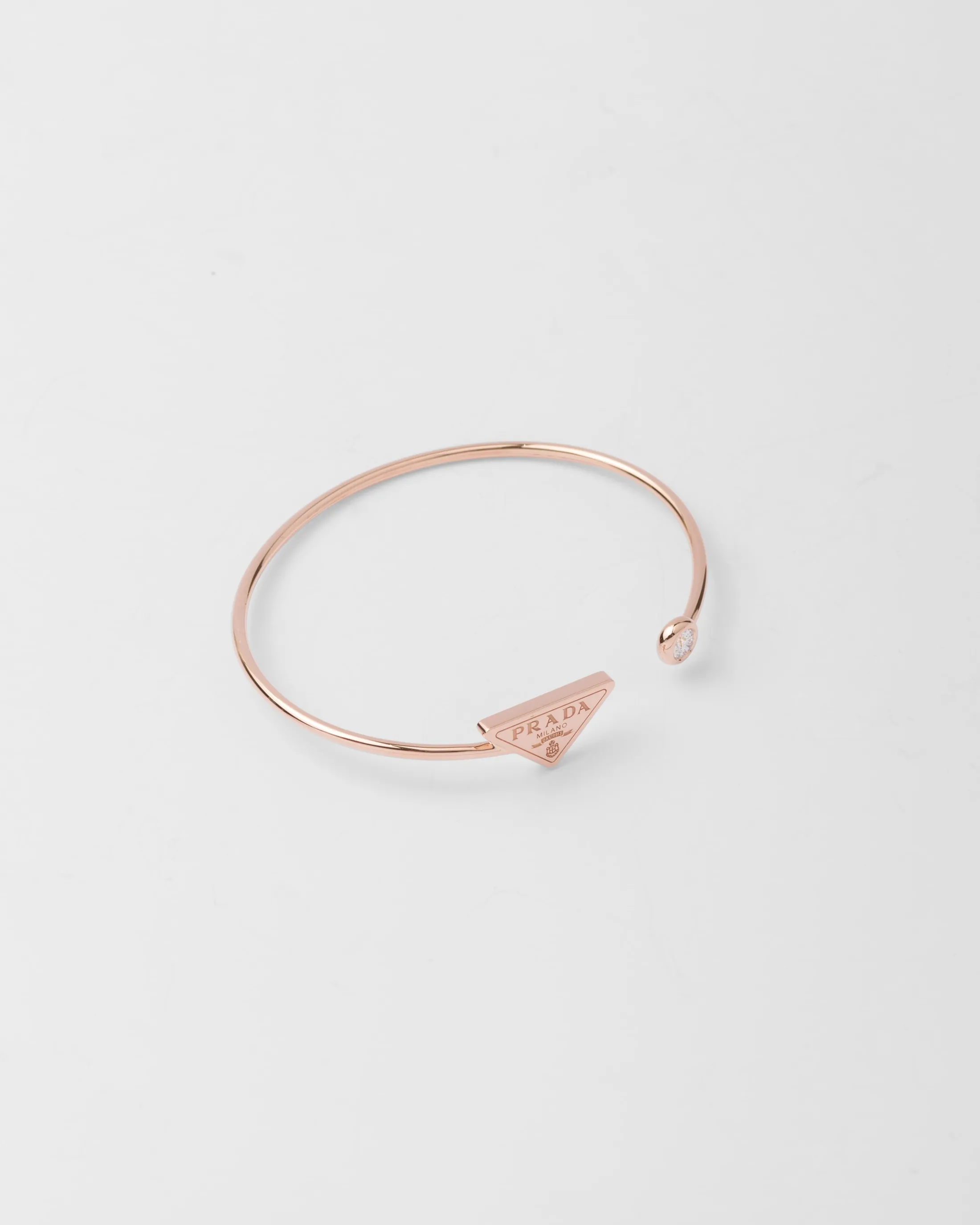 Prada Eternal Gold bangle bracelet in pink gold with diamond Rosegold/white Best Sale