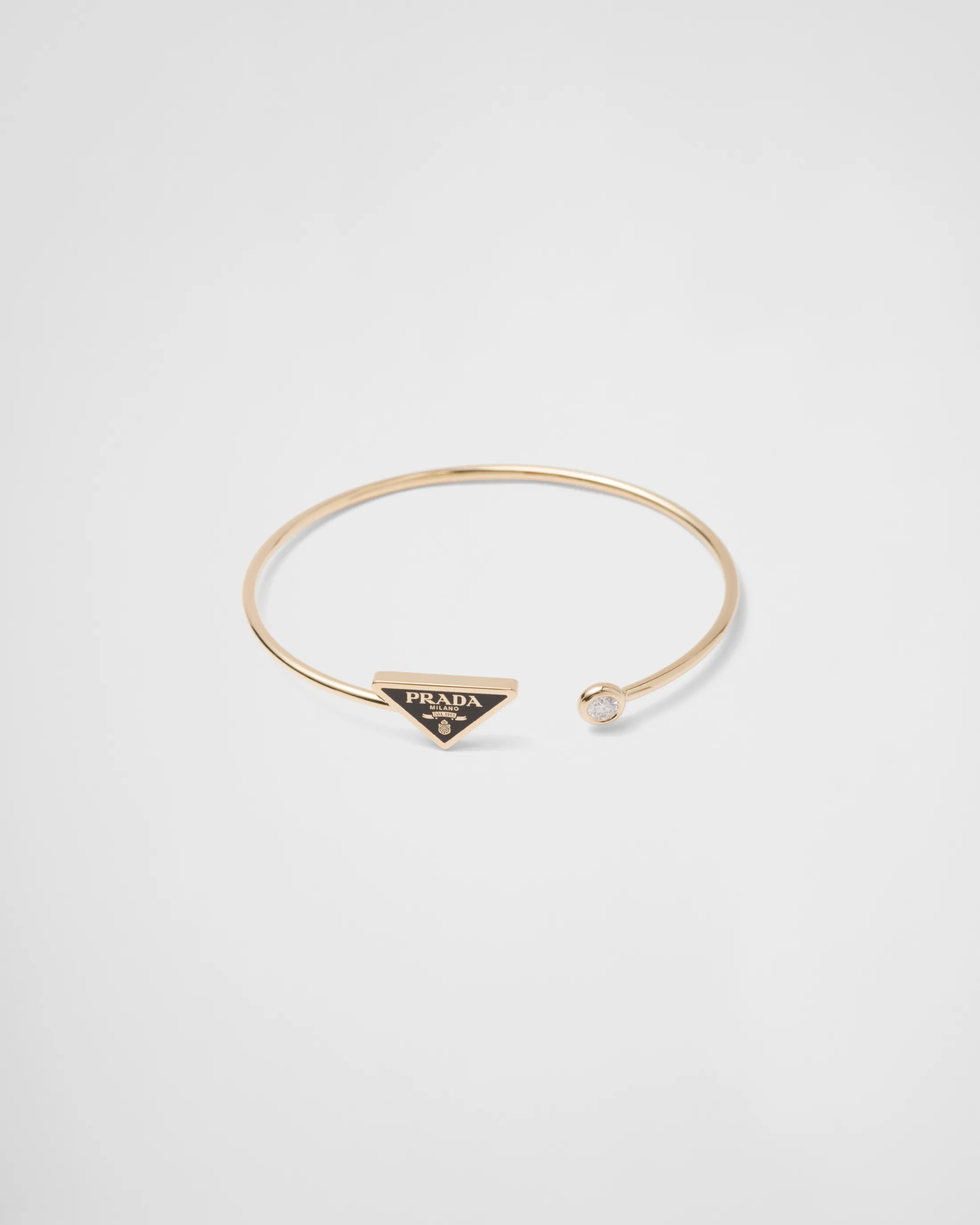 Prada Eternal Gold bangle bracelet in yellow gold with diamond Gold/black/white Outlet