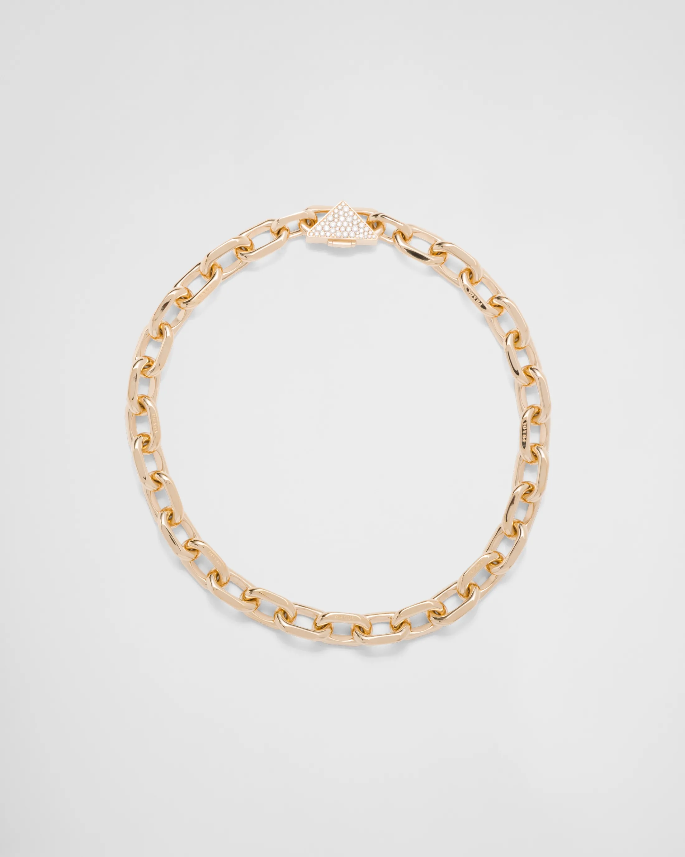 Prada Eternal Gold chain necklace in yellow gold with diamonds Gold/white Discount