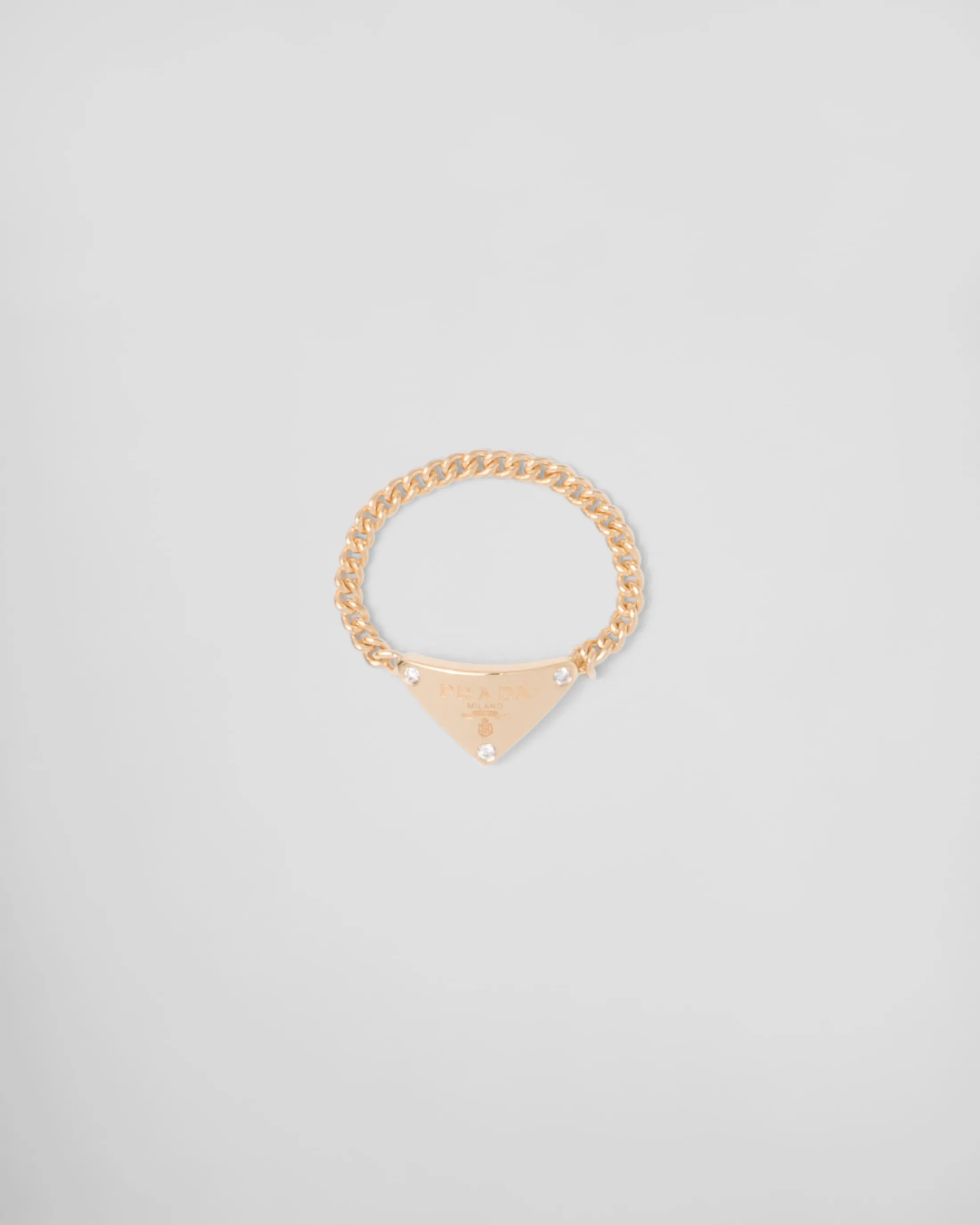 Prada Eternal Gold chain ring in yellow gold with diamonds Gold/white Clearance