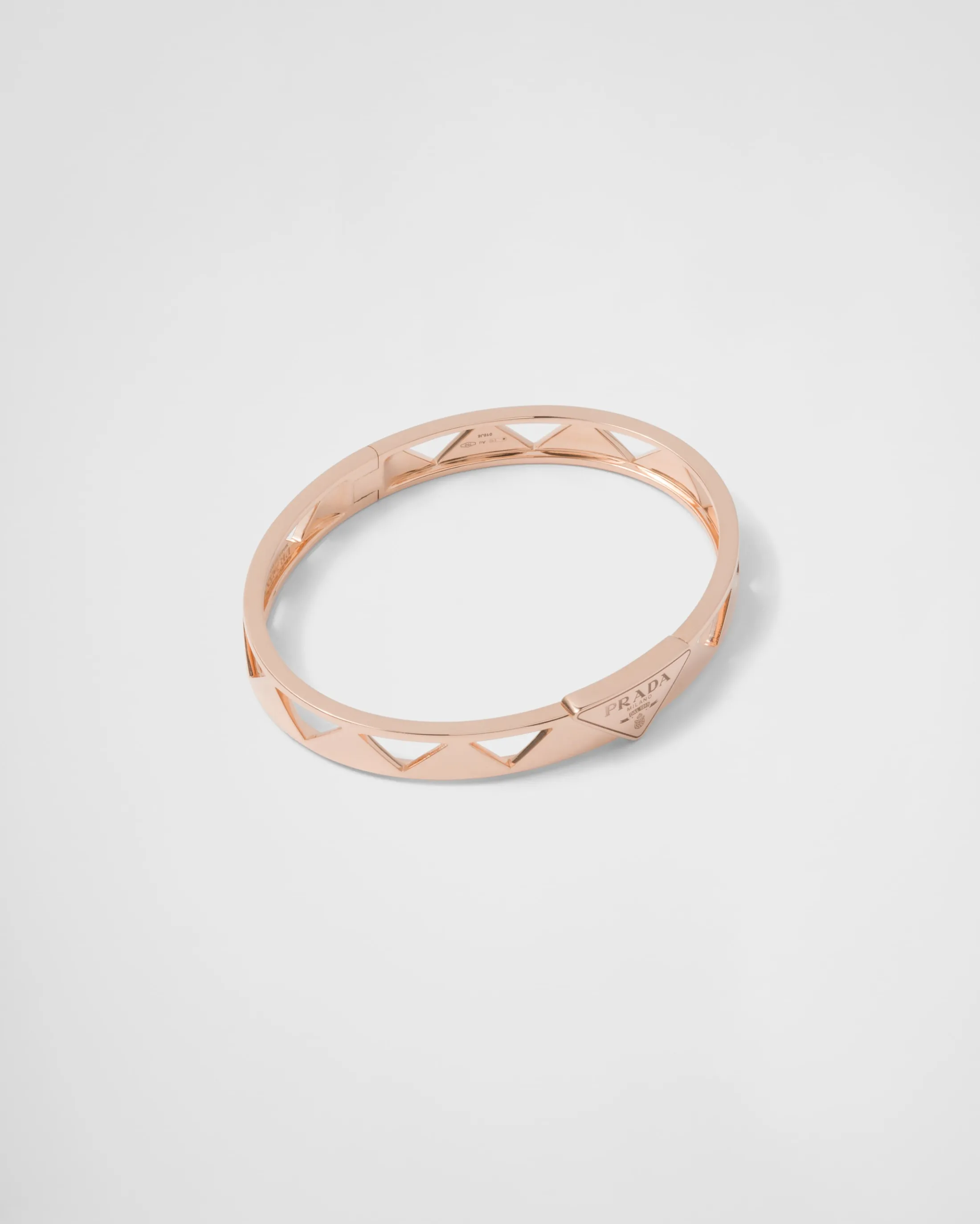 Prada Eternal Gold cut-out bangle bracelet in pink gold Rosegold Outlet