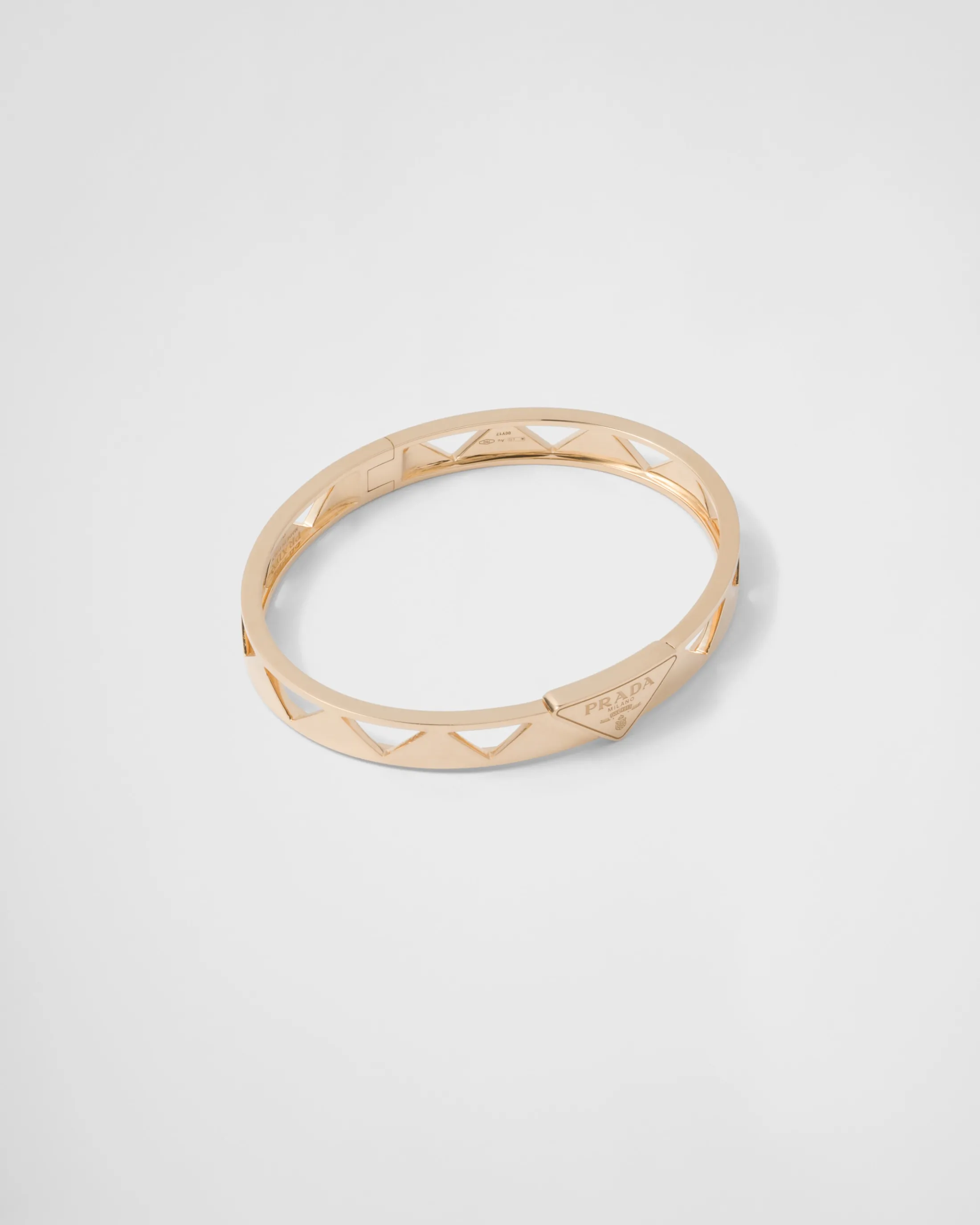 Prada Eternal cut-out bangle bracelet in yellow Gold Cheap