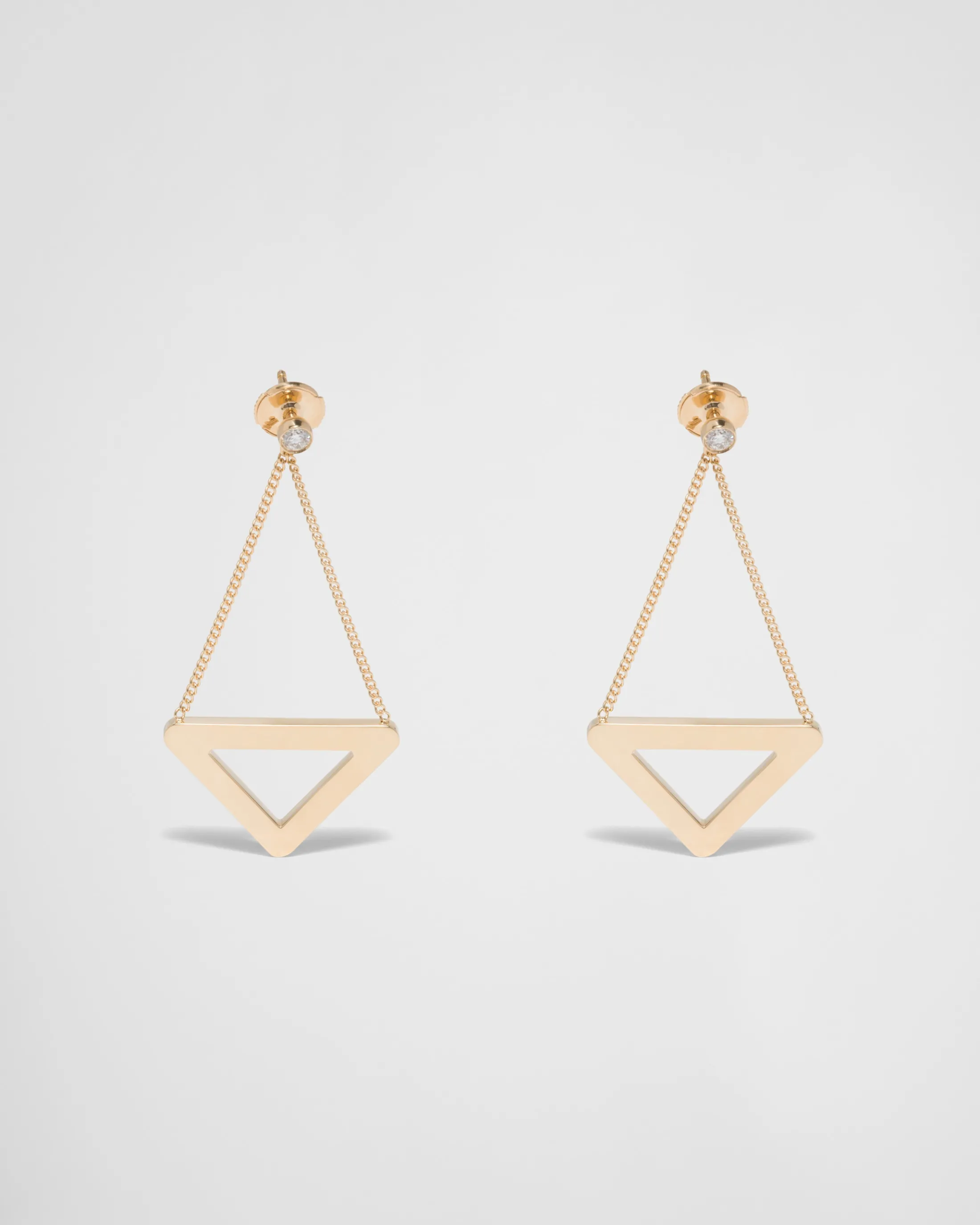 Prada Eternal Gold cut-out drop earrings in yellow gold with diamonds Gold/white Cheap
