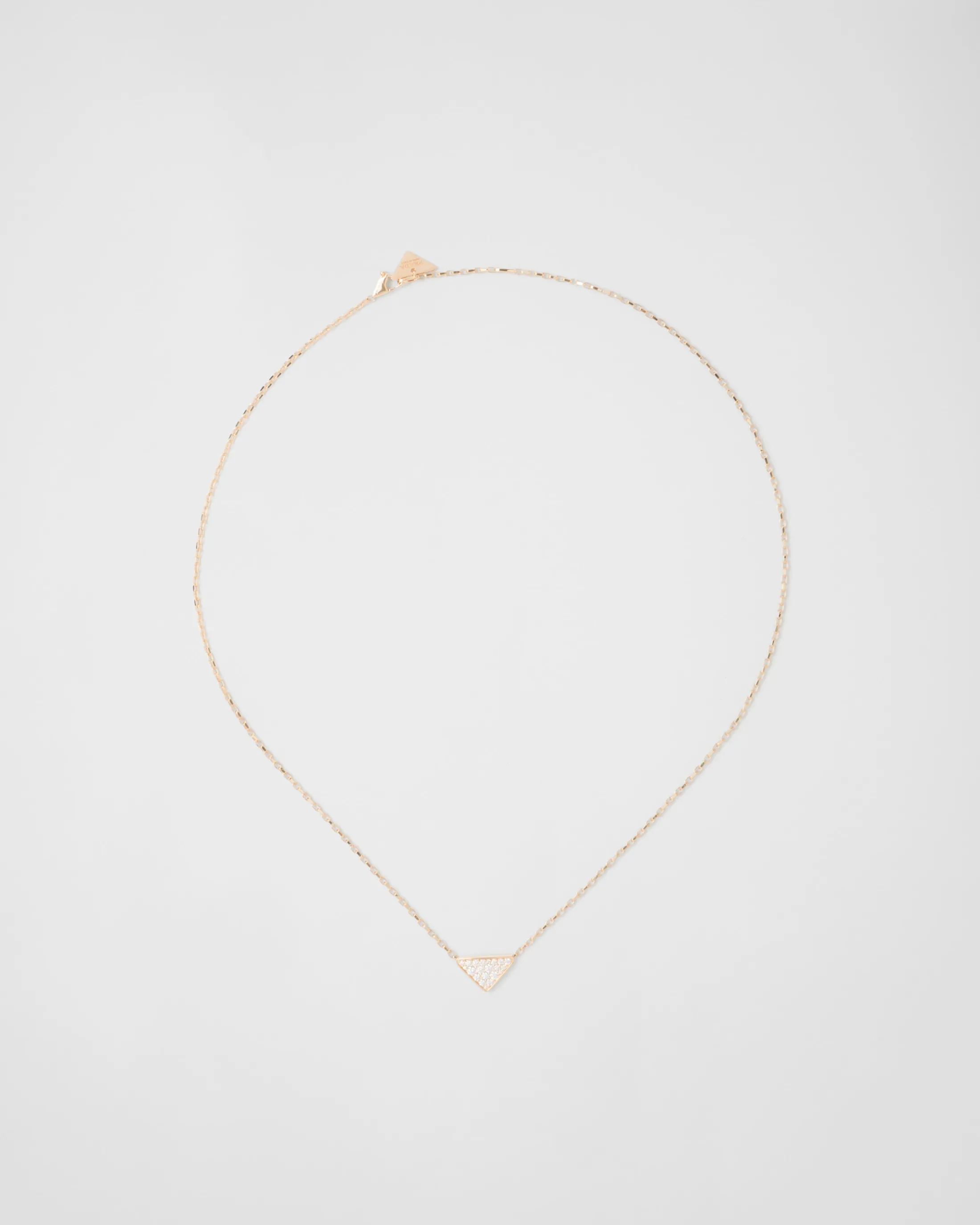 Prada Eternal Gold micro triangle pendant necklace in yellow gold and diamonds Gold/white Online