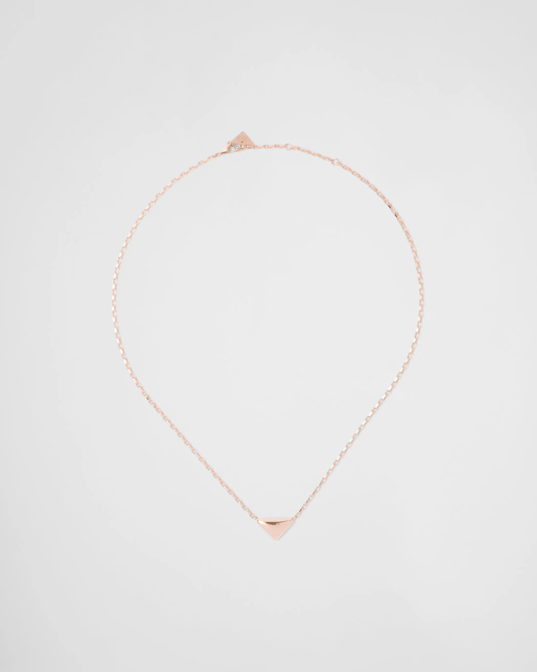 Prada Eternal Gold necklace in pink gold with mini triangle pendant Rosegold Outlet