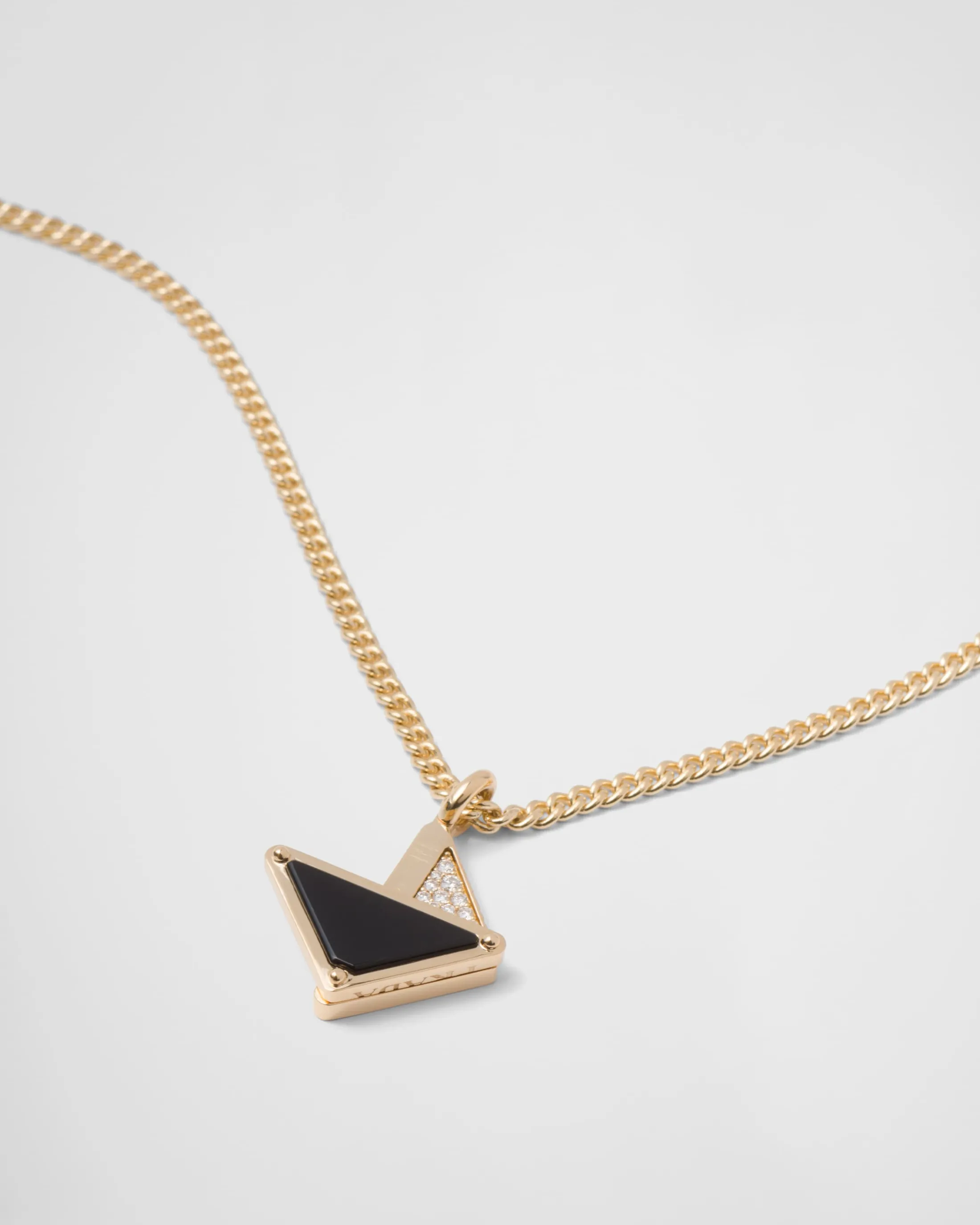 Prada Eternal Gold pendant necklace in yellow gold with diamonds and onyx Gold/onyx/white Fashion