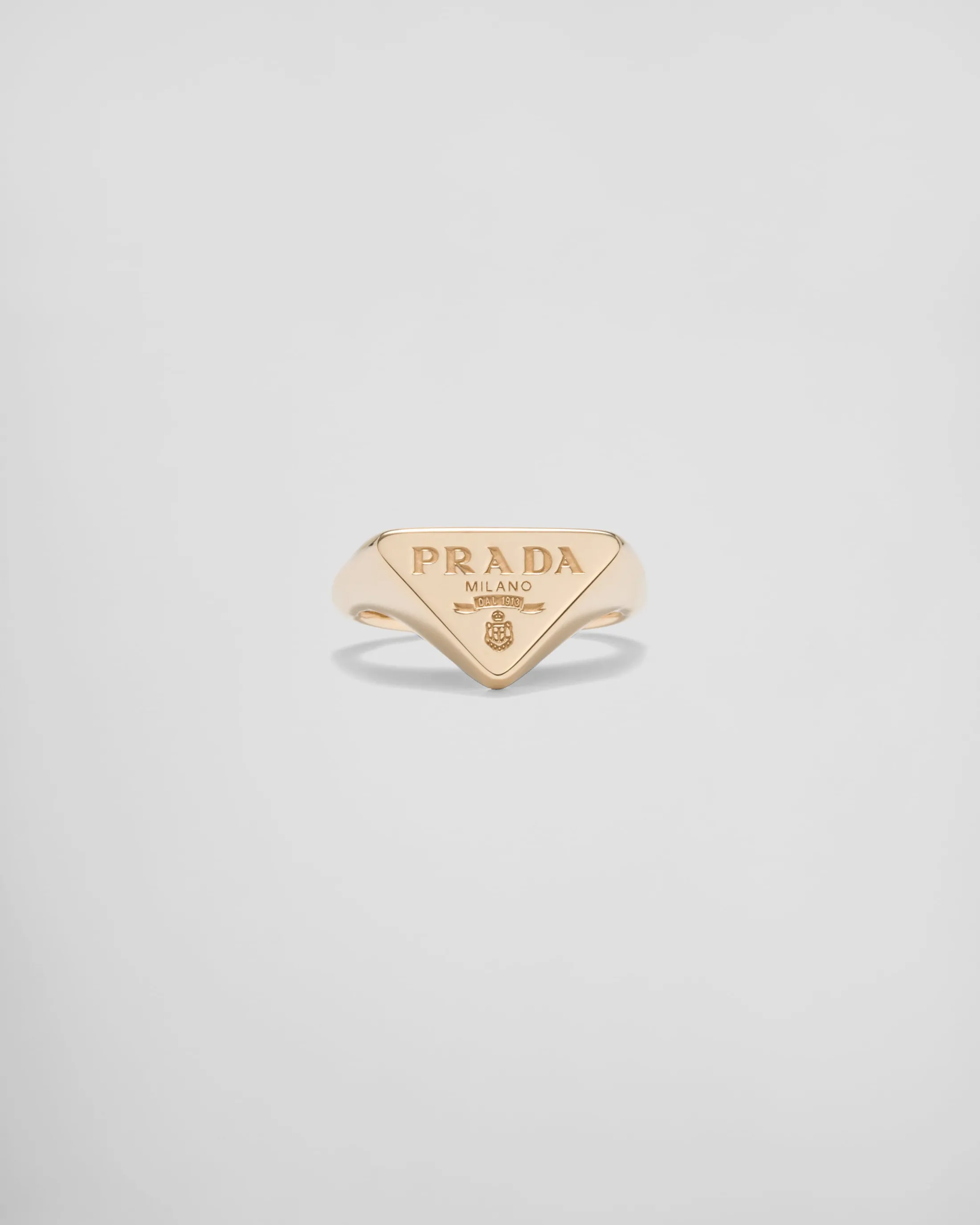 Prada Eternal signet ring in yellow Gold New