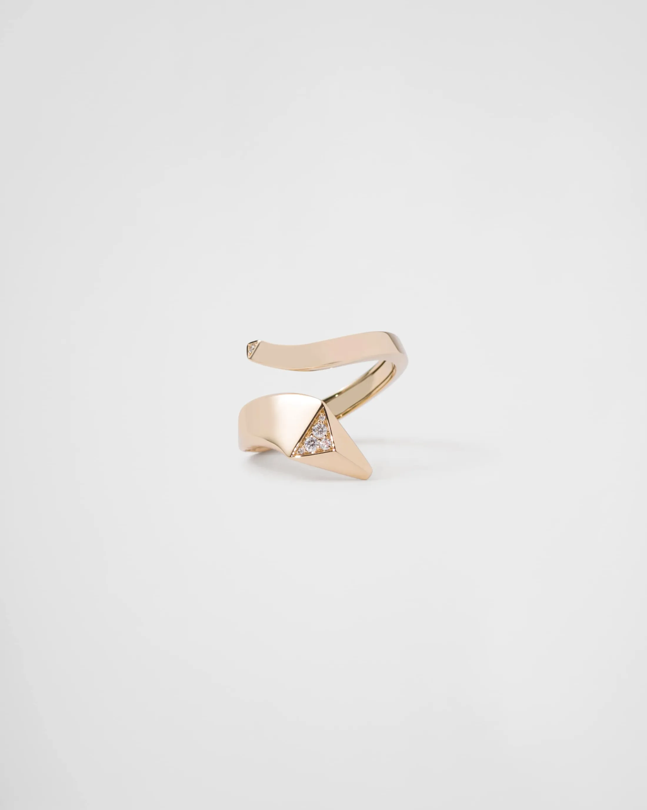 Prada Eternal Gold snake mini ring in yellow gold and diamonds Gold/white Sale