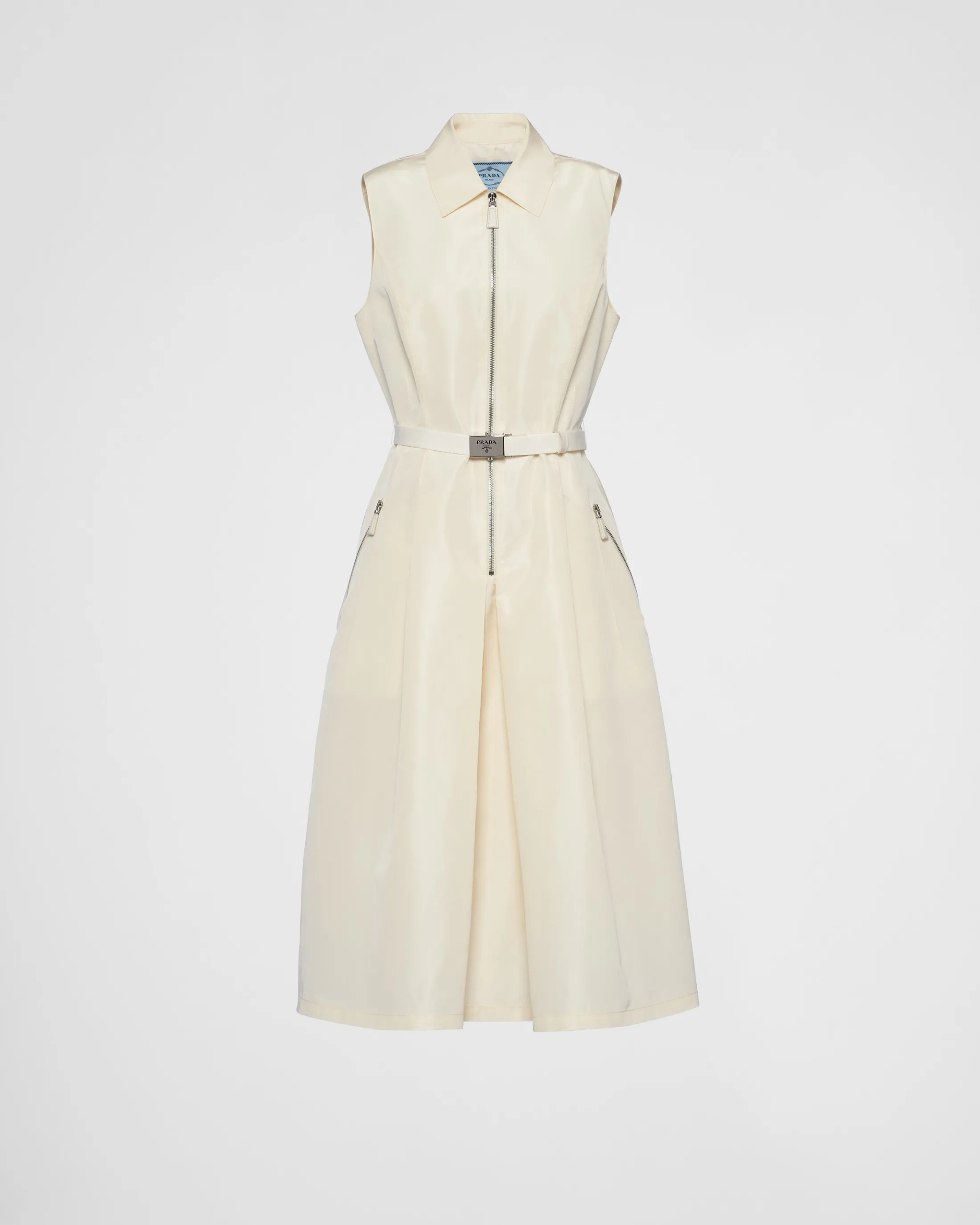 Prada Faille midi-dress Ivory Sale