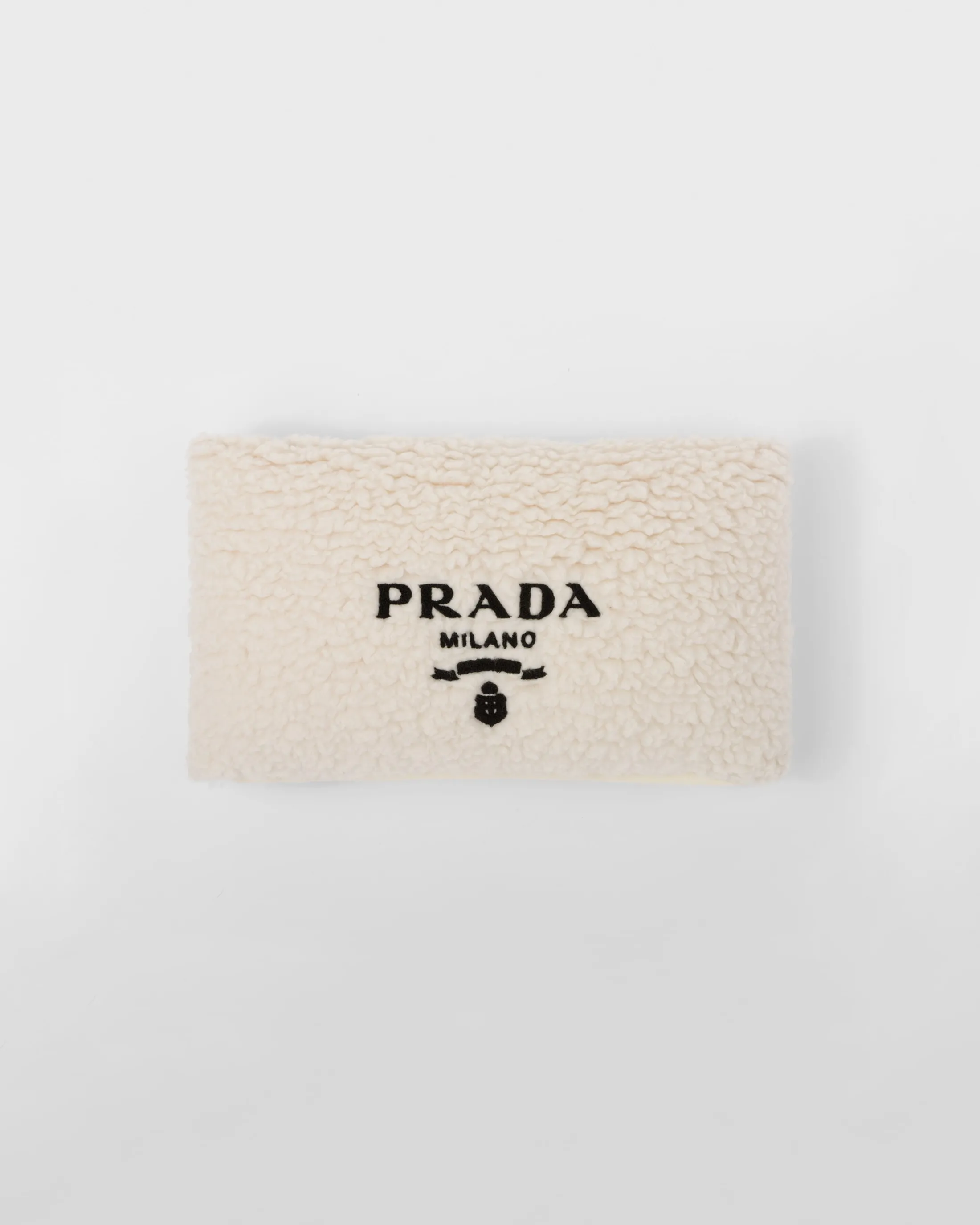 Prada Faux-fur cashmere and wool throw pillow Tan/black Cheap