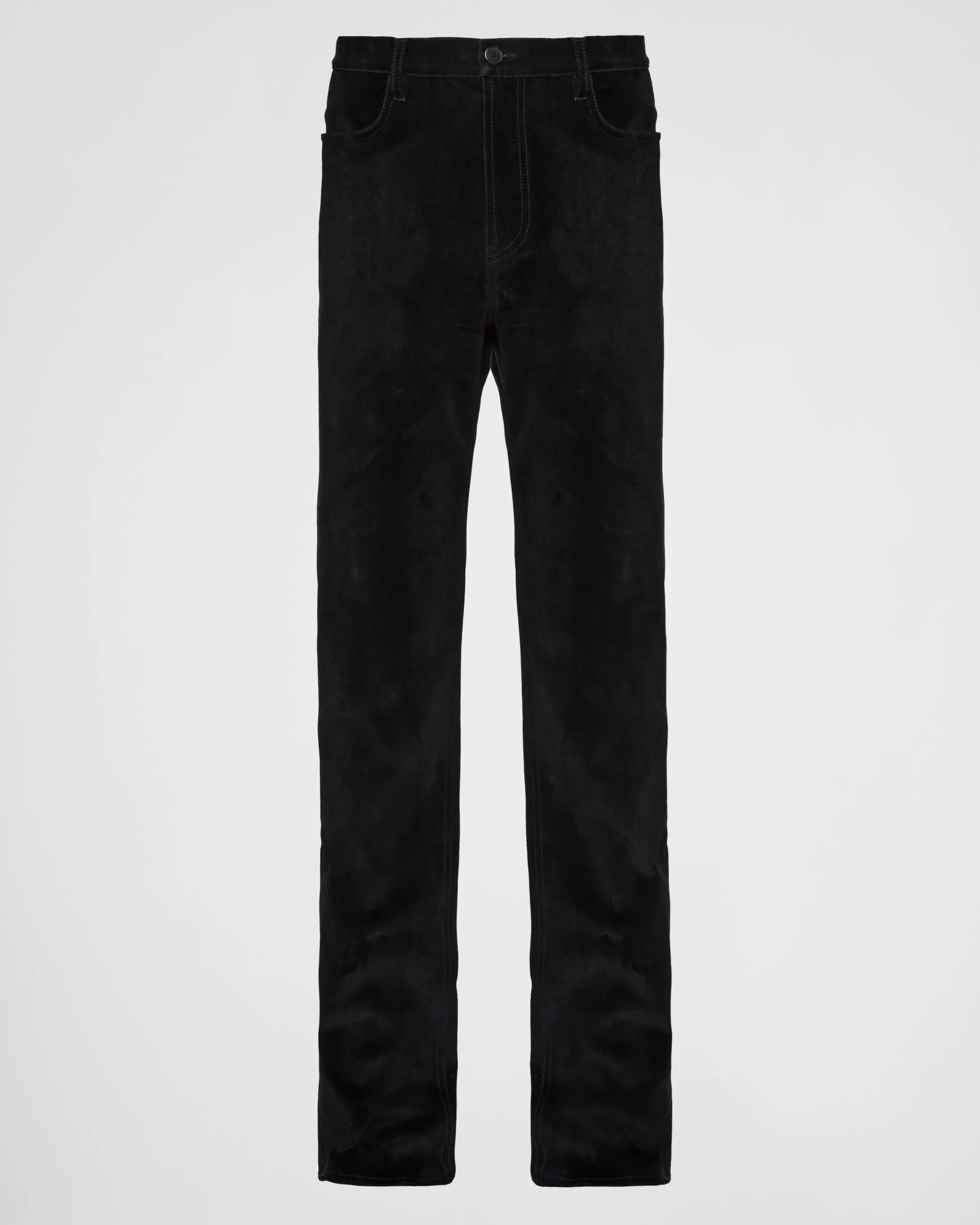 Prada Five-pocket velvet denim jeans Black Online