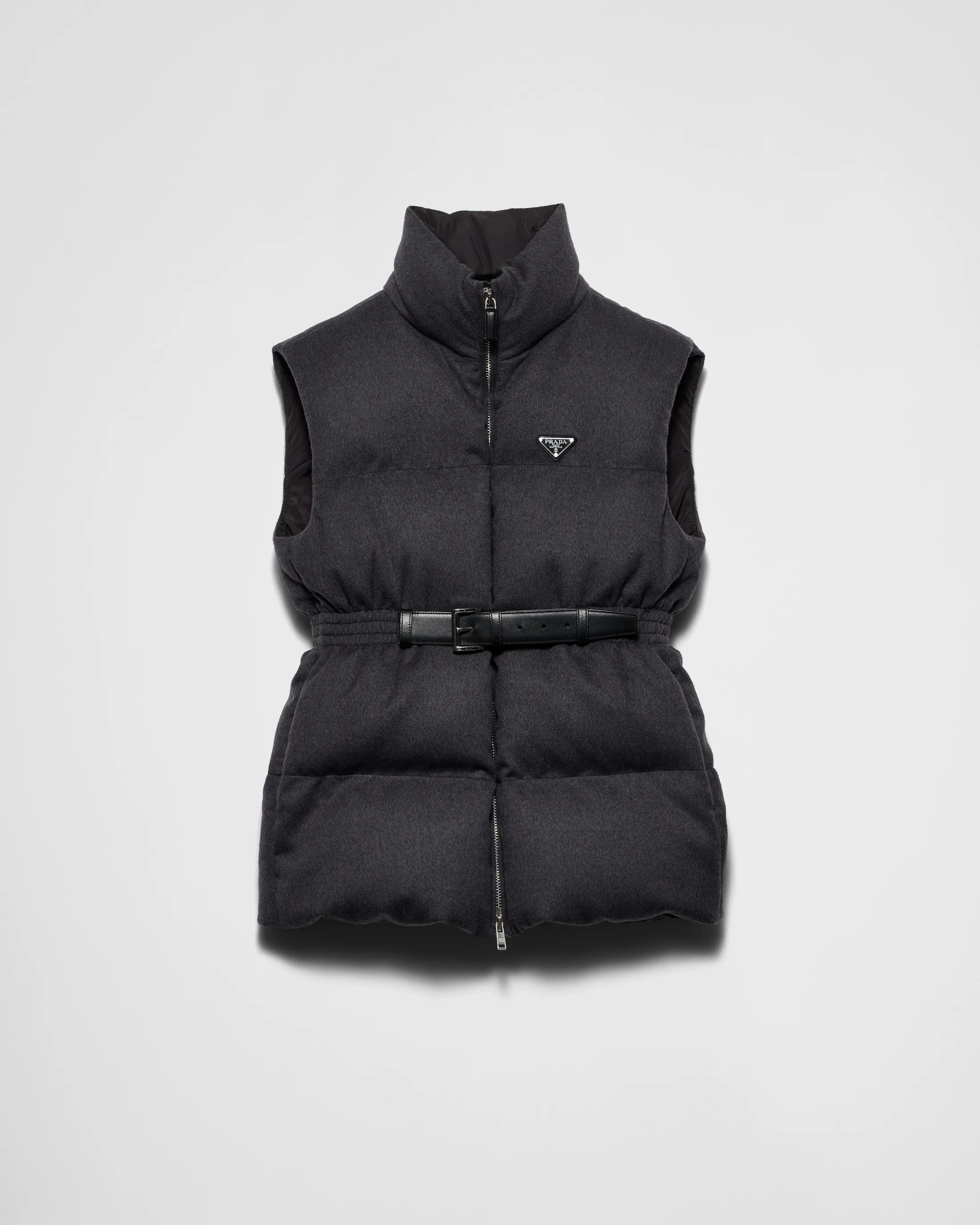 Prada Flannel down vest Slategray Online