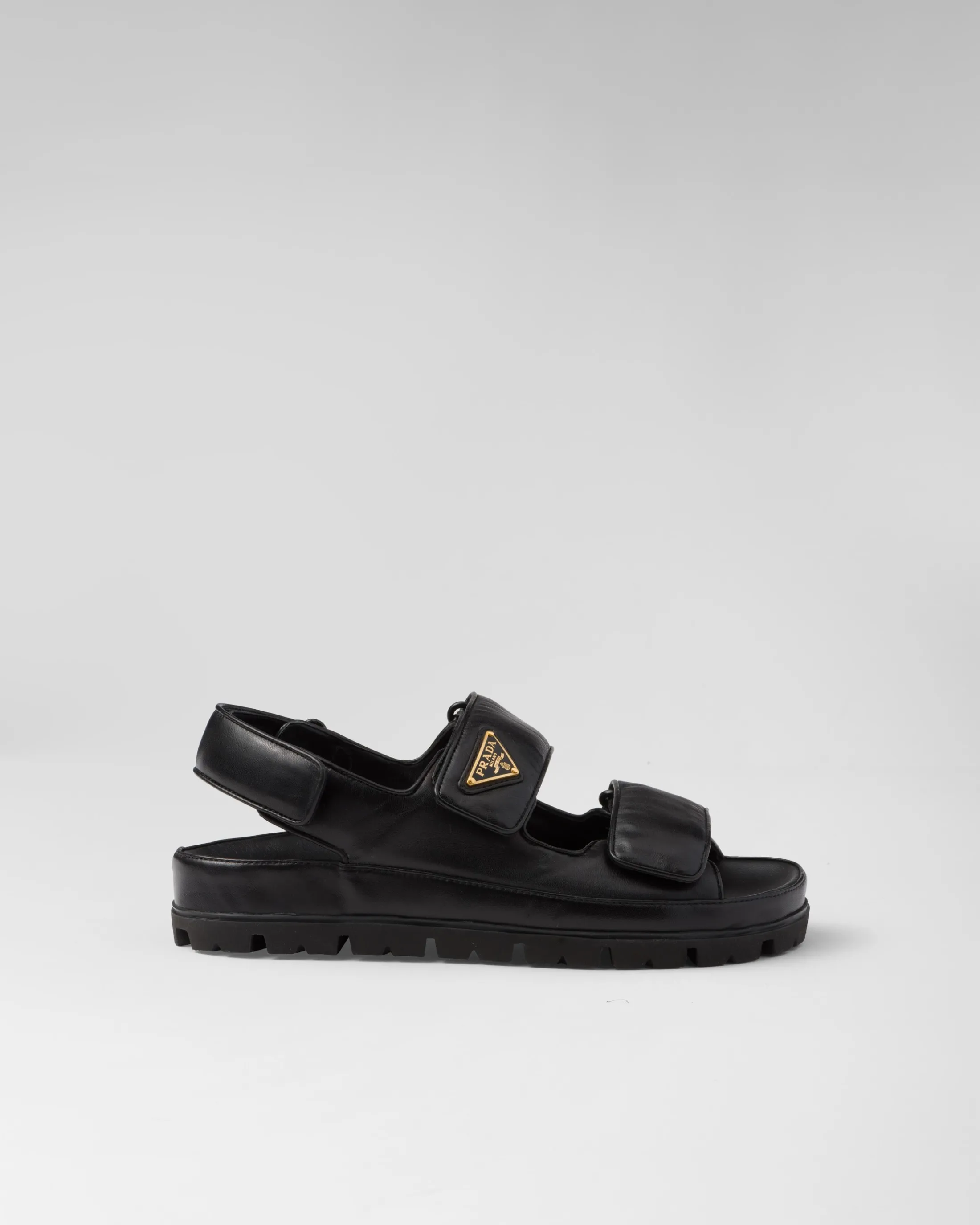 Prada Flat nappa leather sandals Black Store