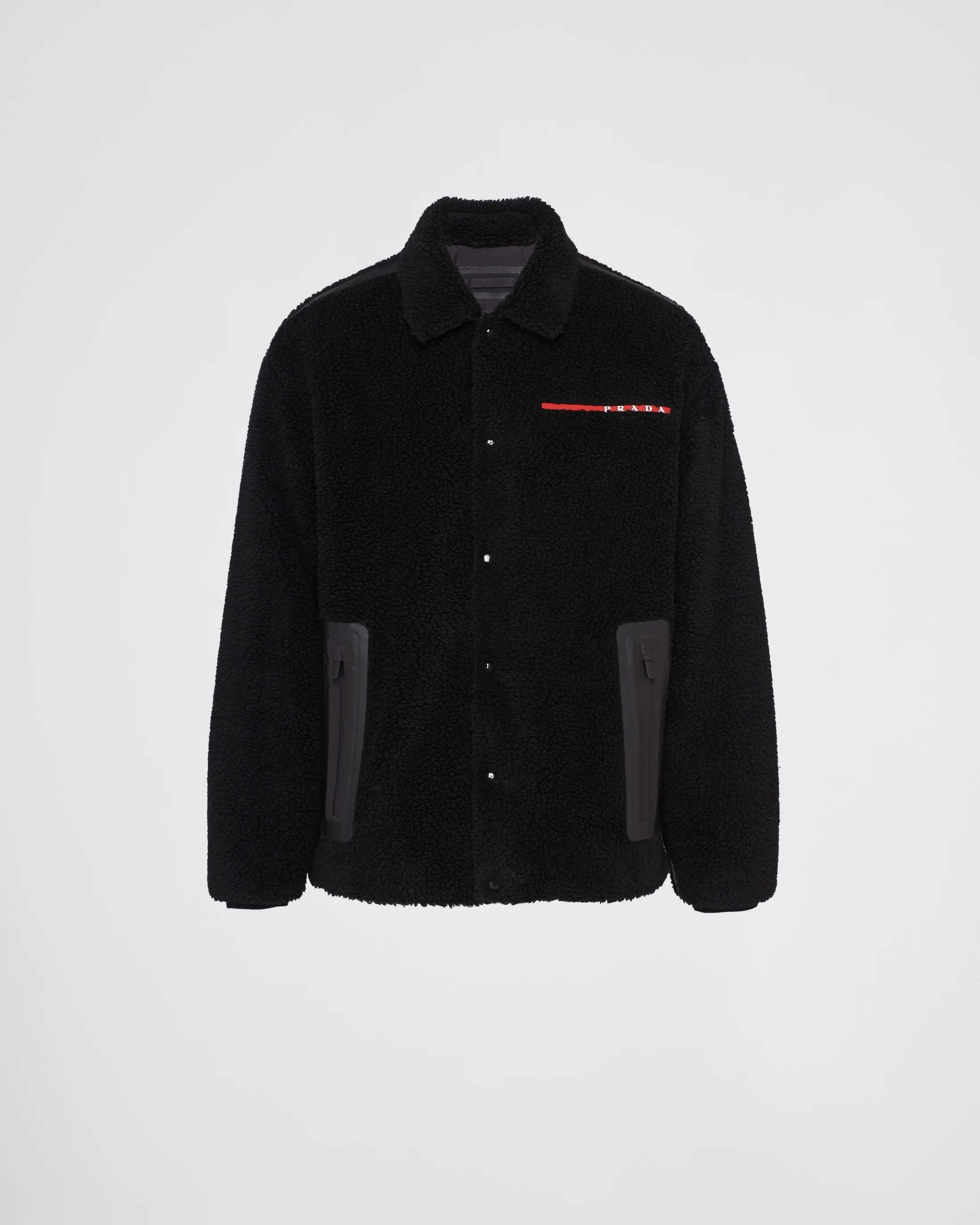 Prada Fleece blouson jacket Black Cheap