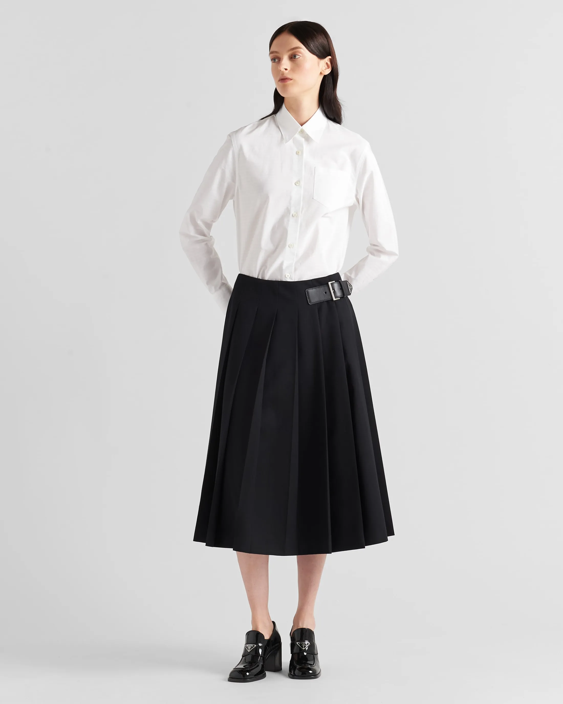 Prada Gabardine midi skirt Black Hot