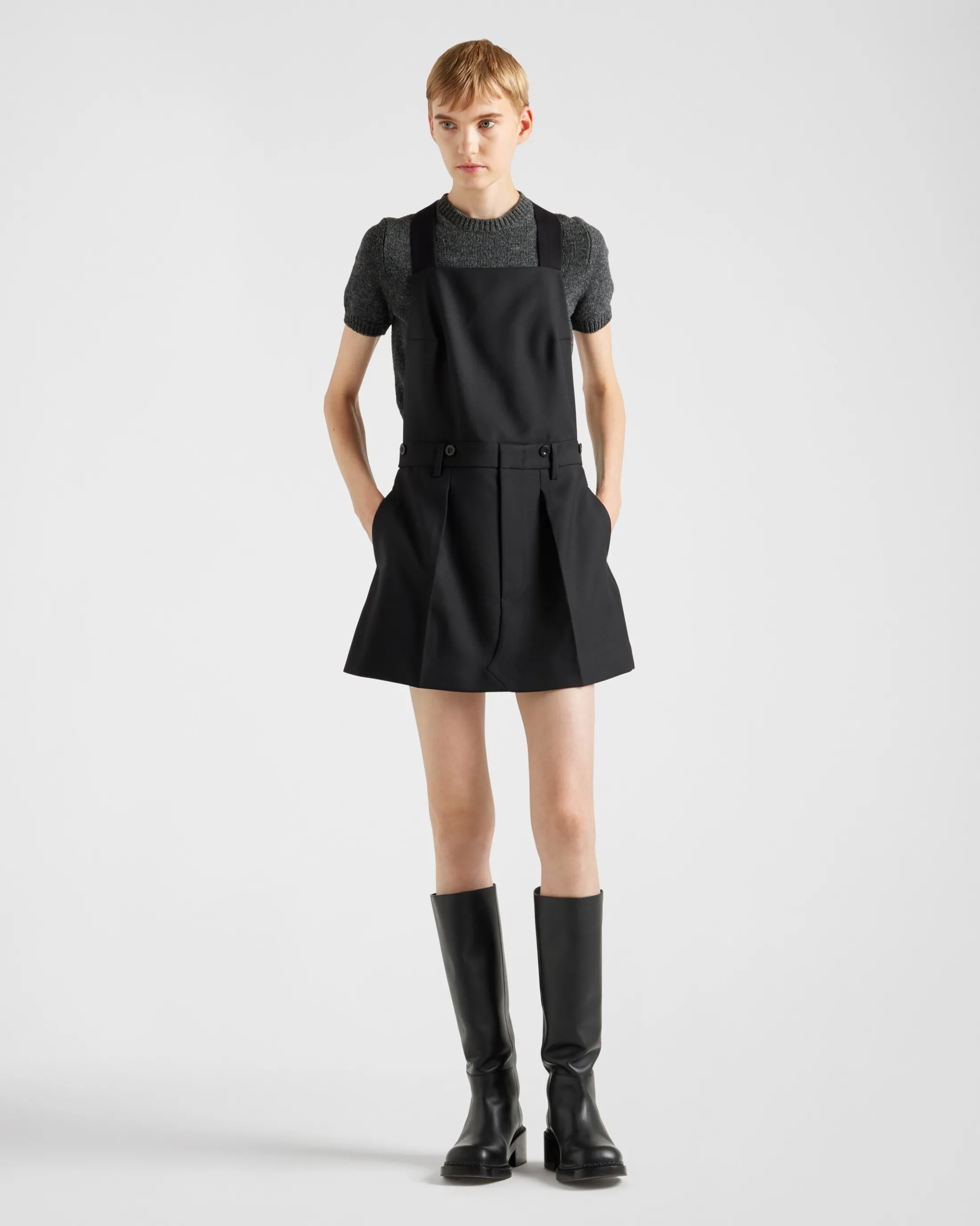 Prada Gabardine mini-dress Black New