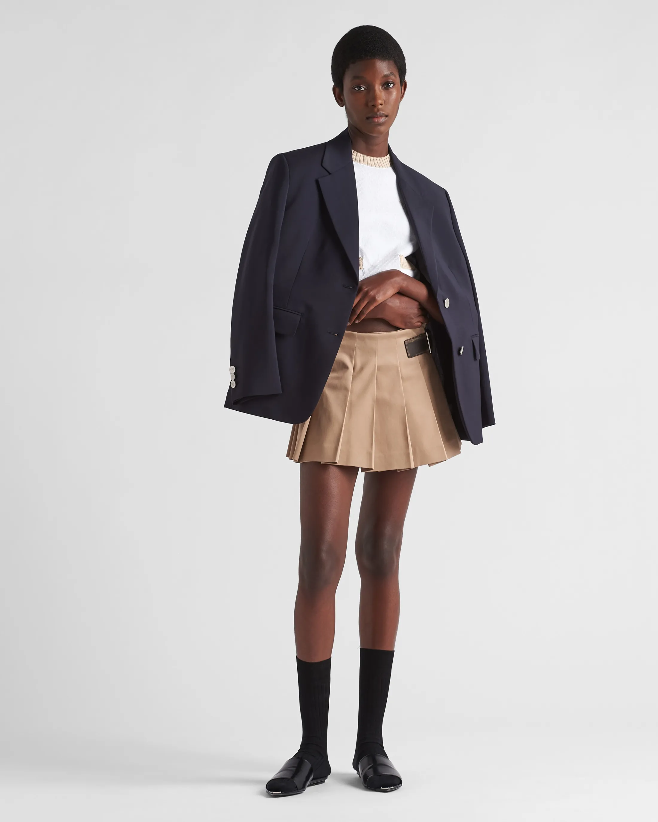 Prada Gabardine miniskirt Khaki Shop