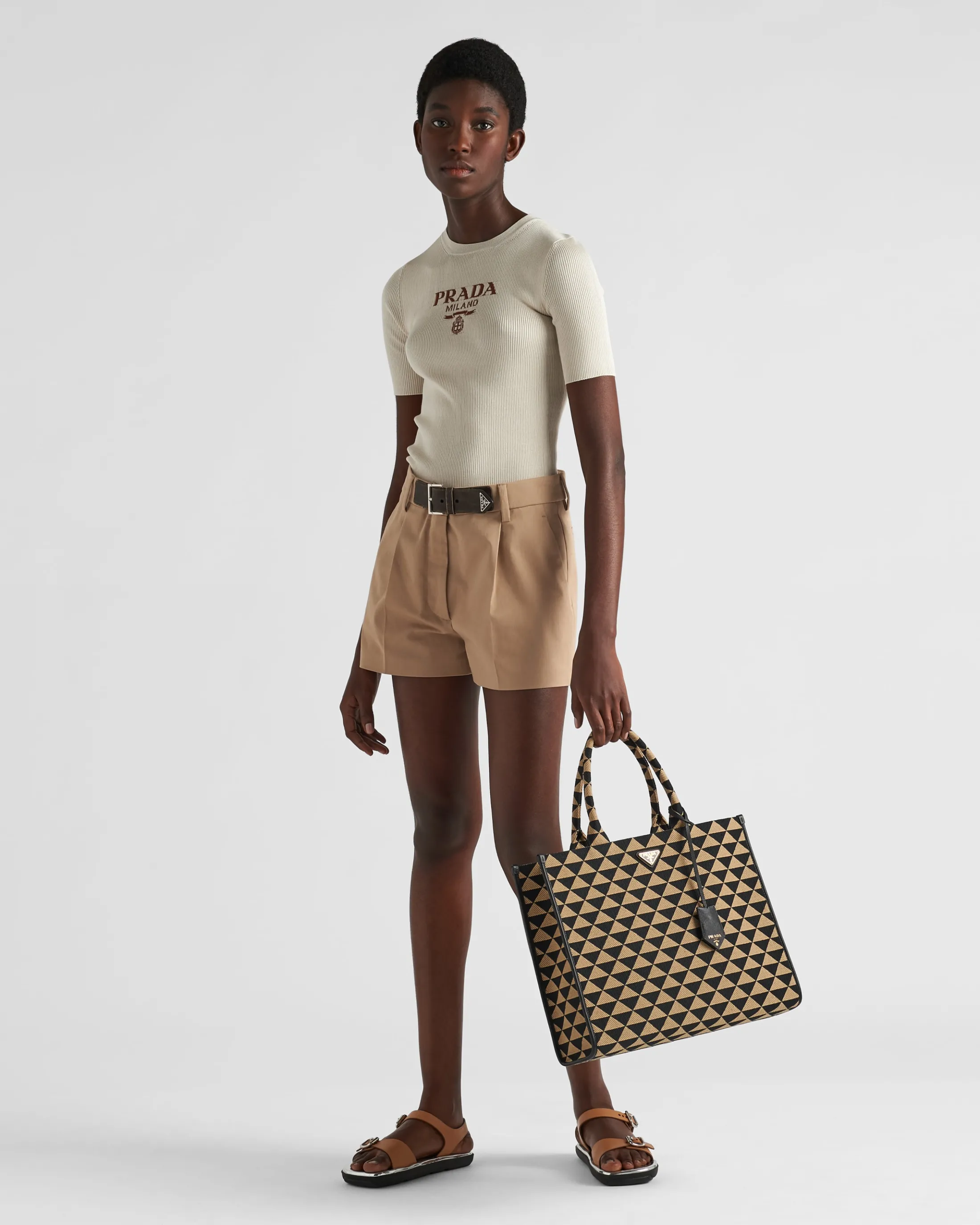 Prada Gabardine shorts Khaki Store