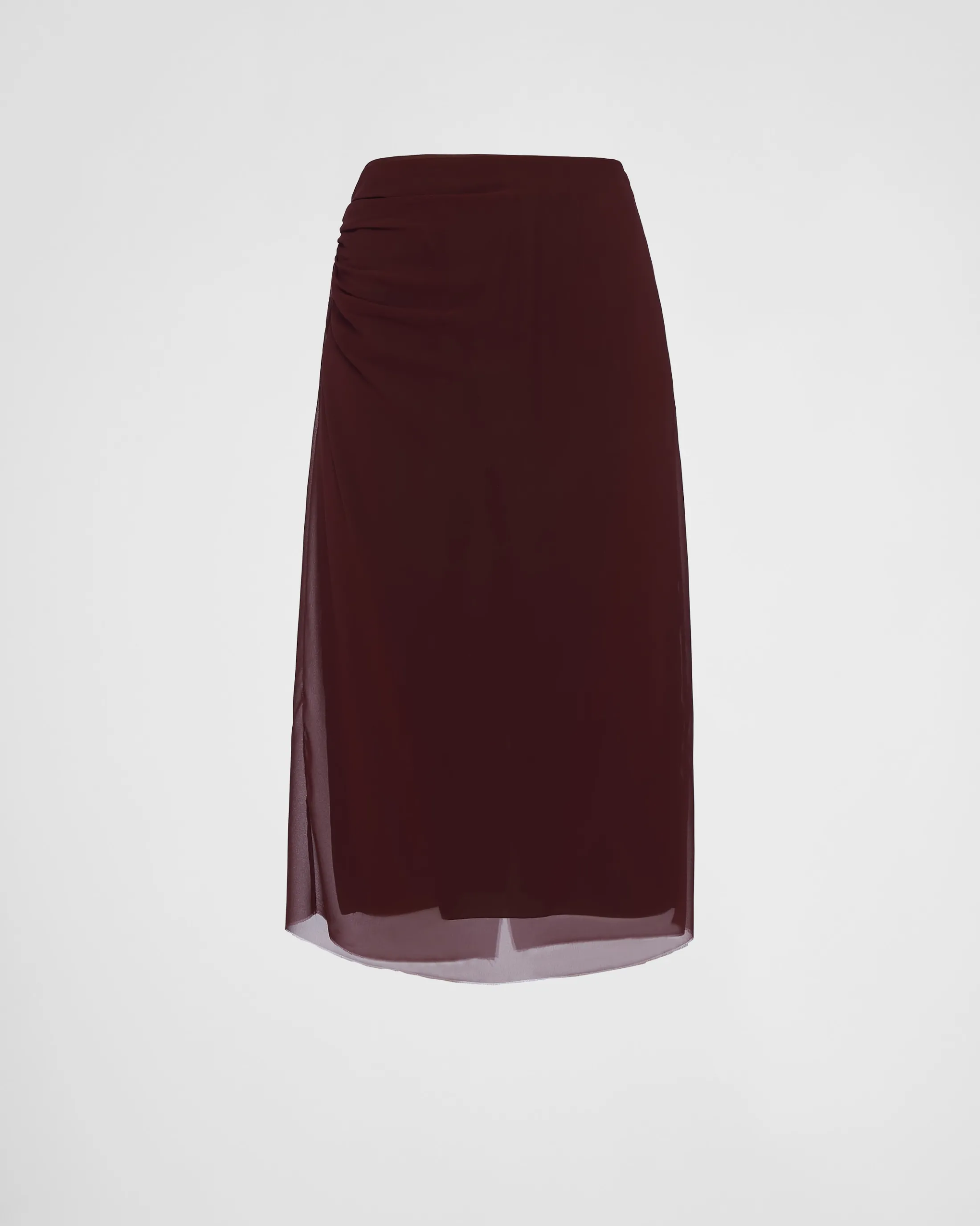 Prada Georgette skirt Burgundy New