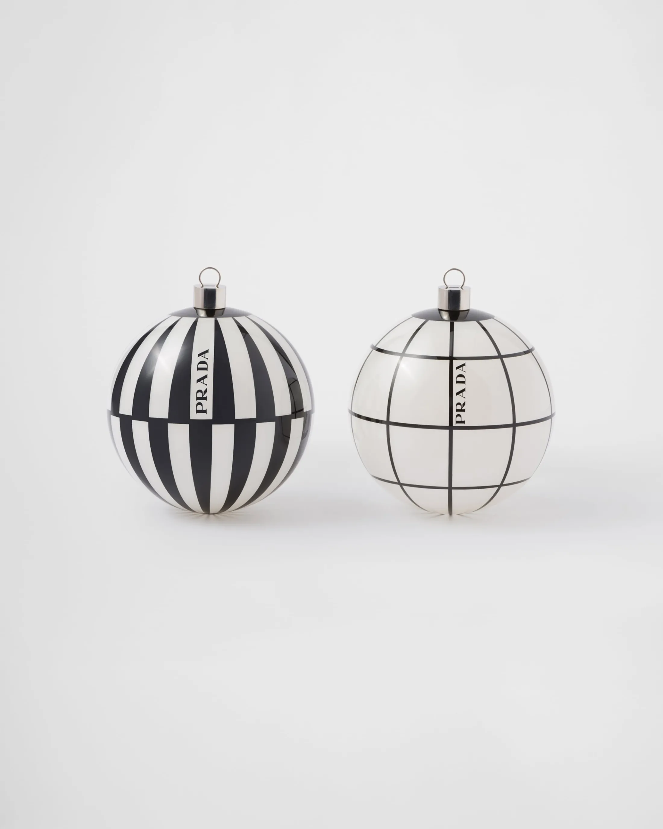 Prada Glass Christmas ornament set White/black Fashion