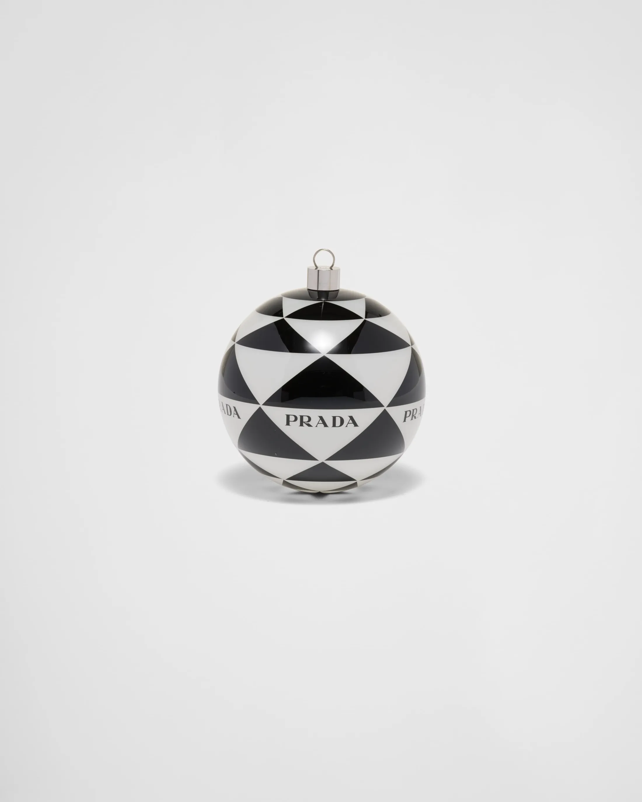 Prada Glass Christmas ornament set White/black Store