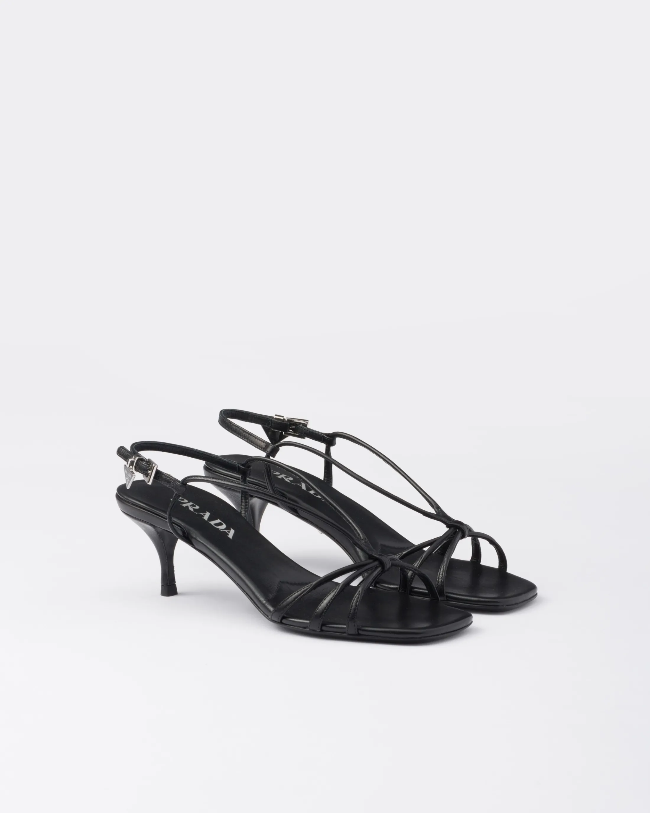 Prada Heeled leather sandals Black Cheap