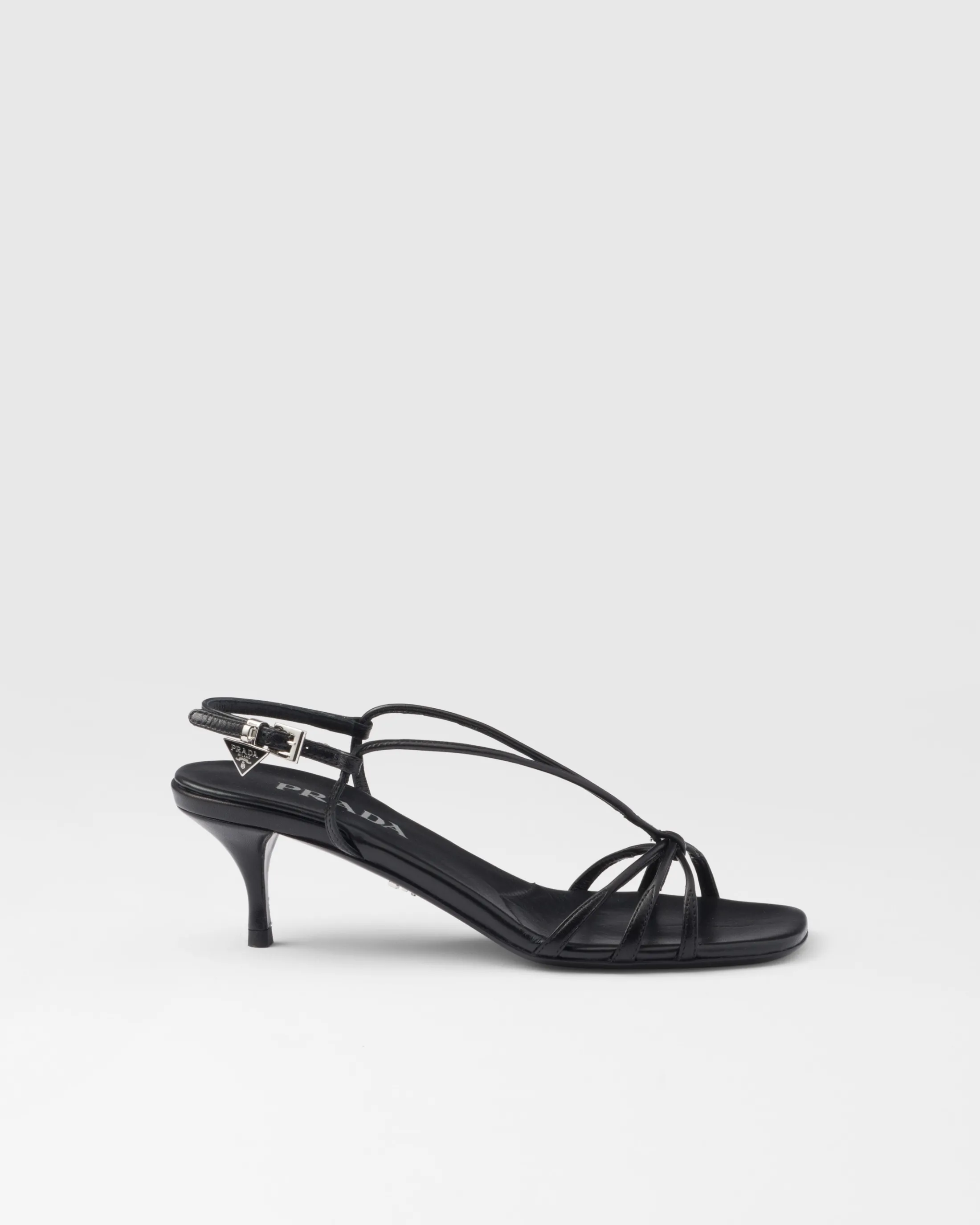 Prada Heeled leather sandals Black Cheap