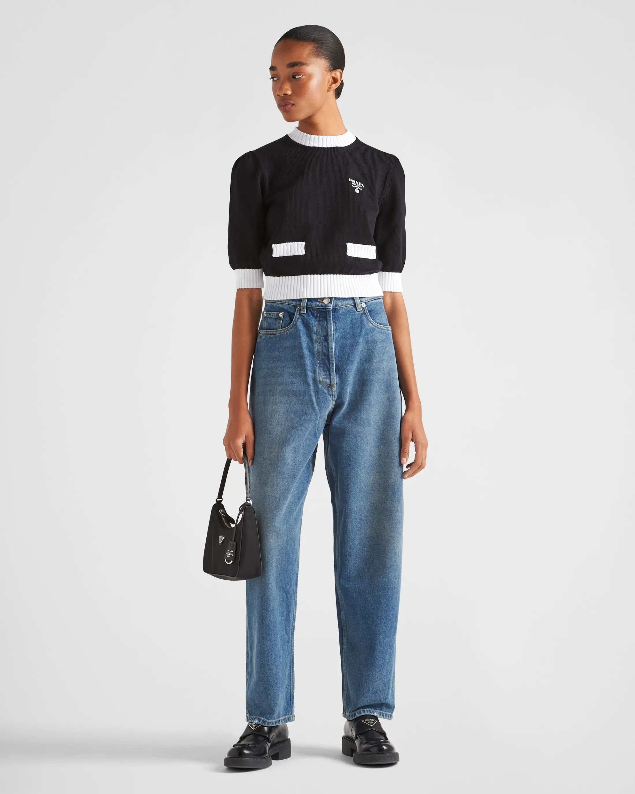 Prada High-waisted denim jeans Midblue Shop