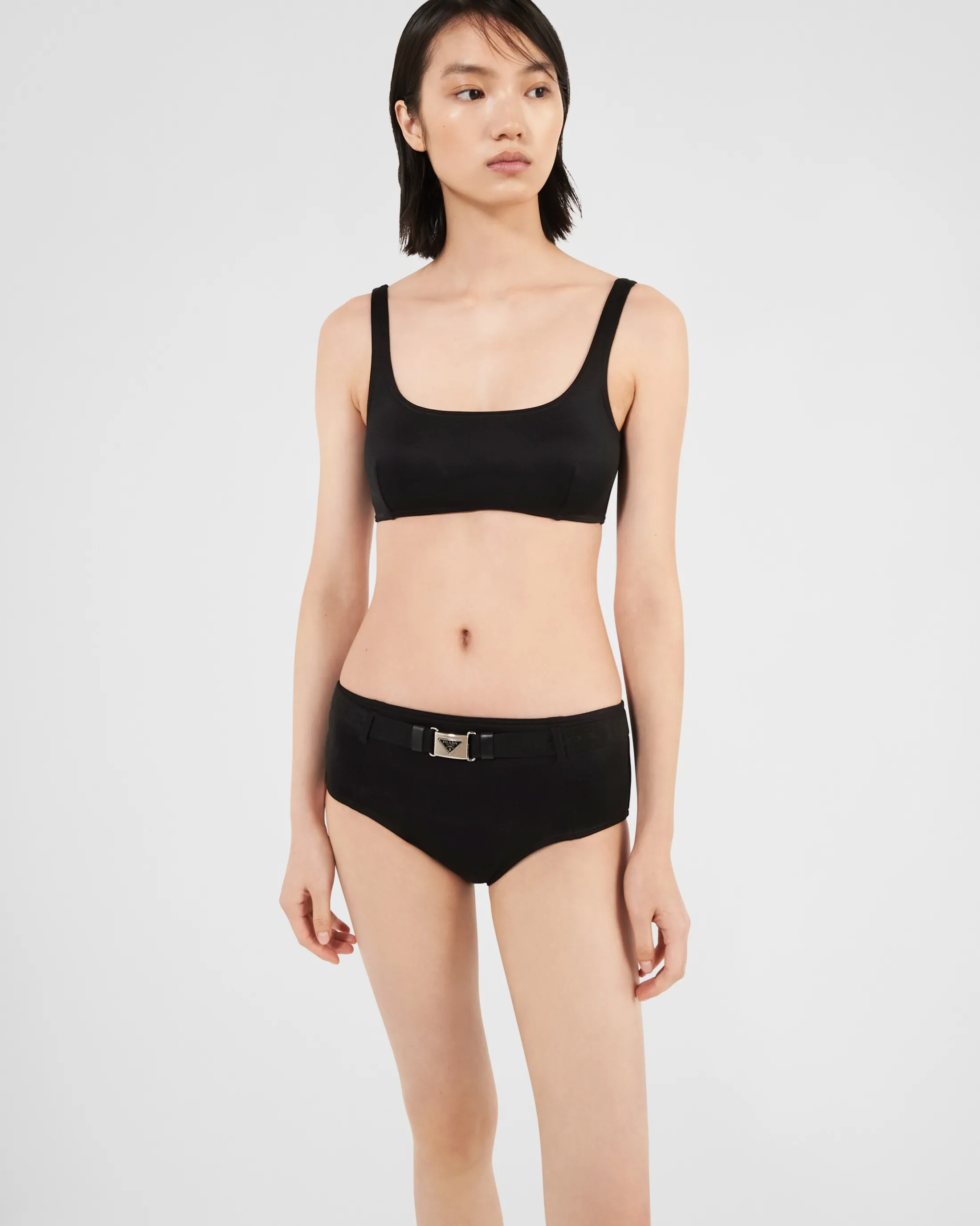 Prada Interlock fabric bikini top Black Store