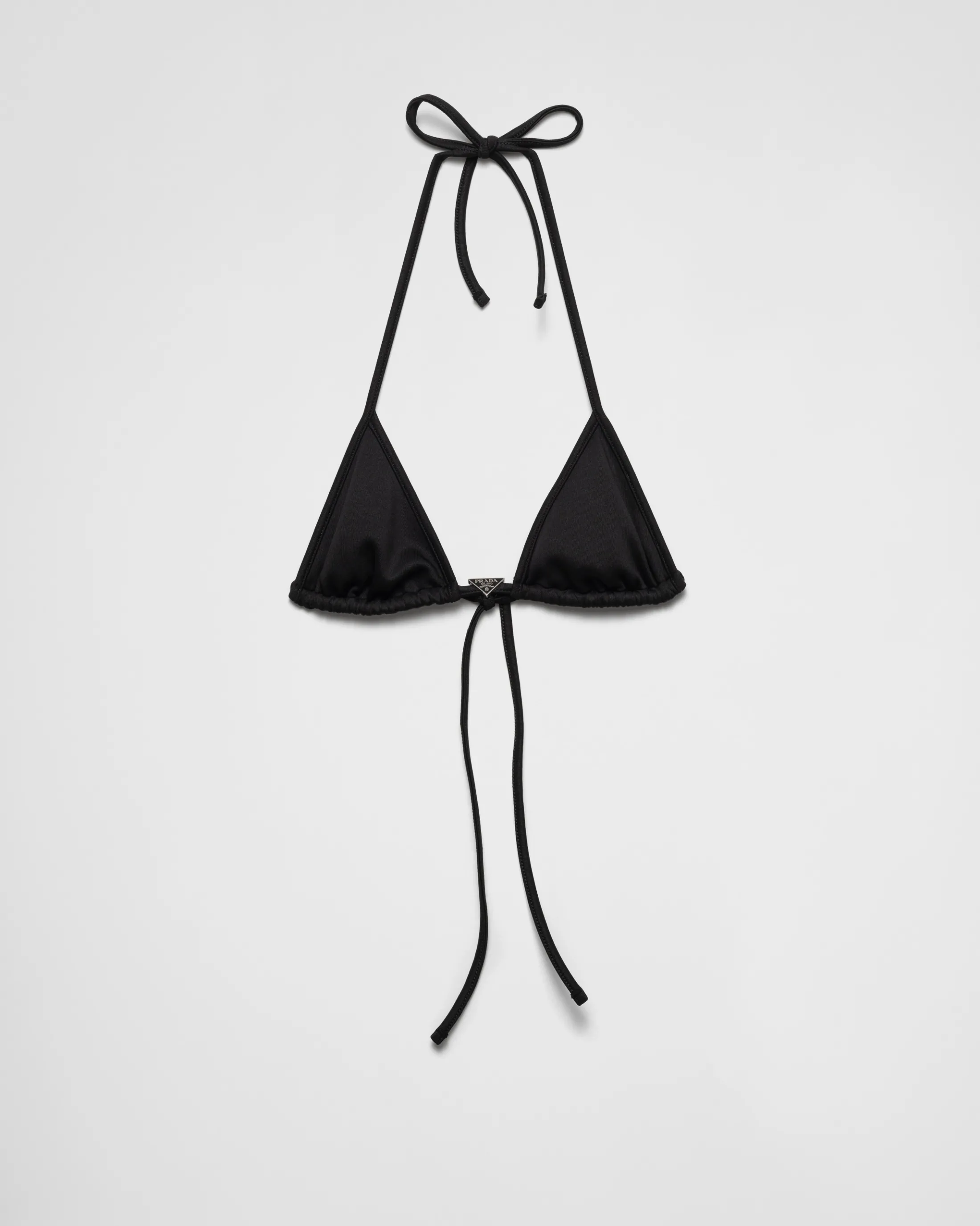 Prada Interlock fabric triangle bikini top Black Shop