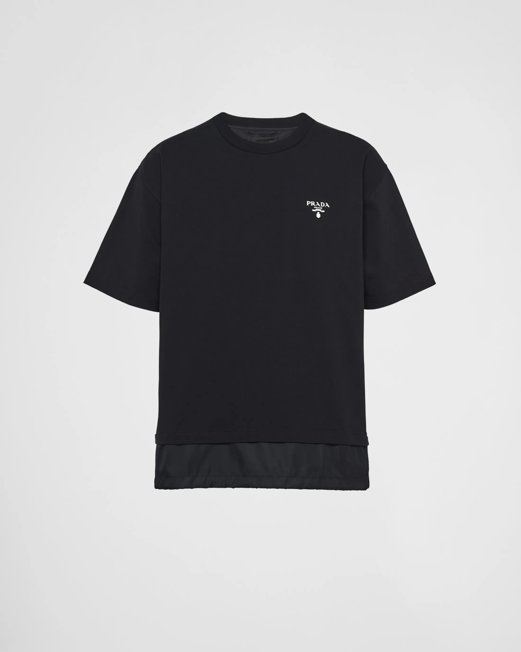 Prada Jersey and Re-Nylon T-shirt Black/black Best