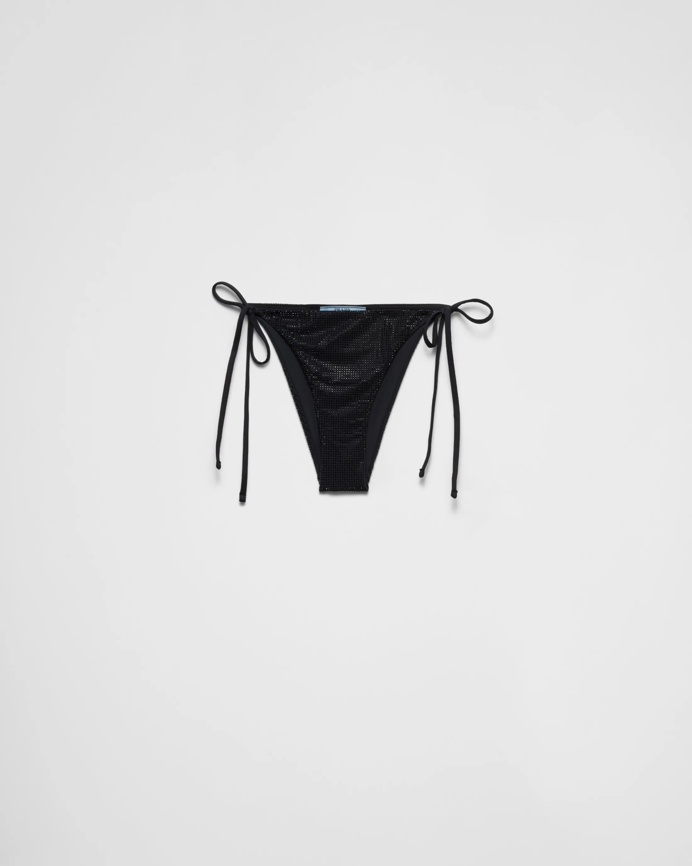 Prada Jersey bikini bottom with rhinestones Black/fume Flash Sale